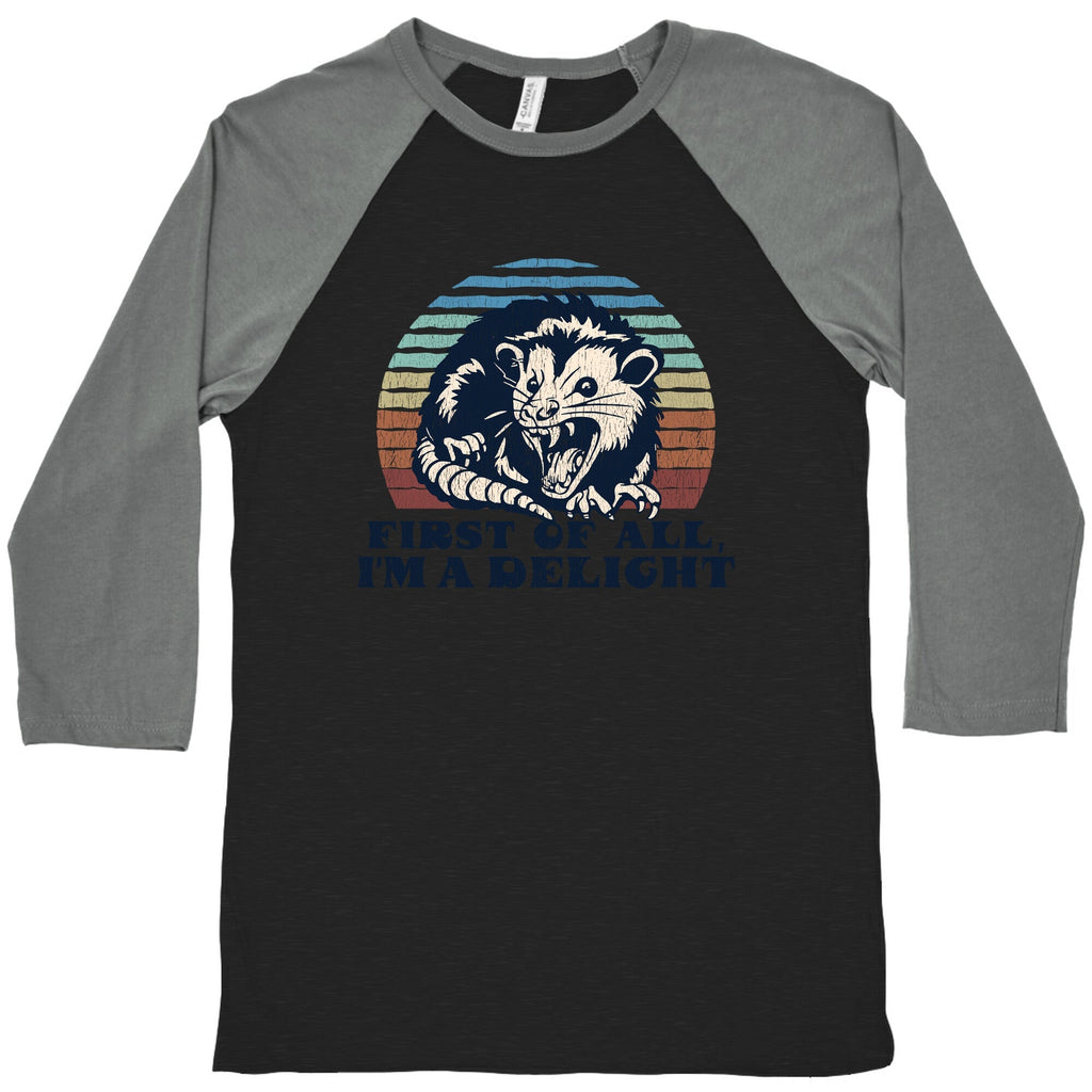 Delightful Unhinged Possum Baseball - Adult & Kids T-Shirts, Sweatshirts & Hoodies apparel design preview 1