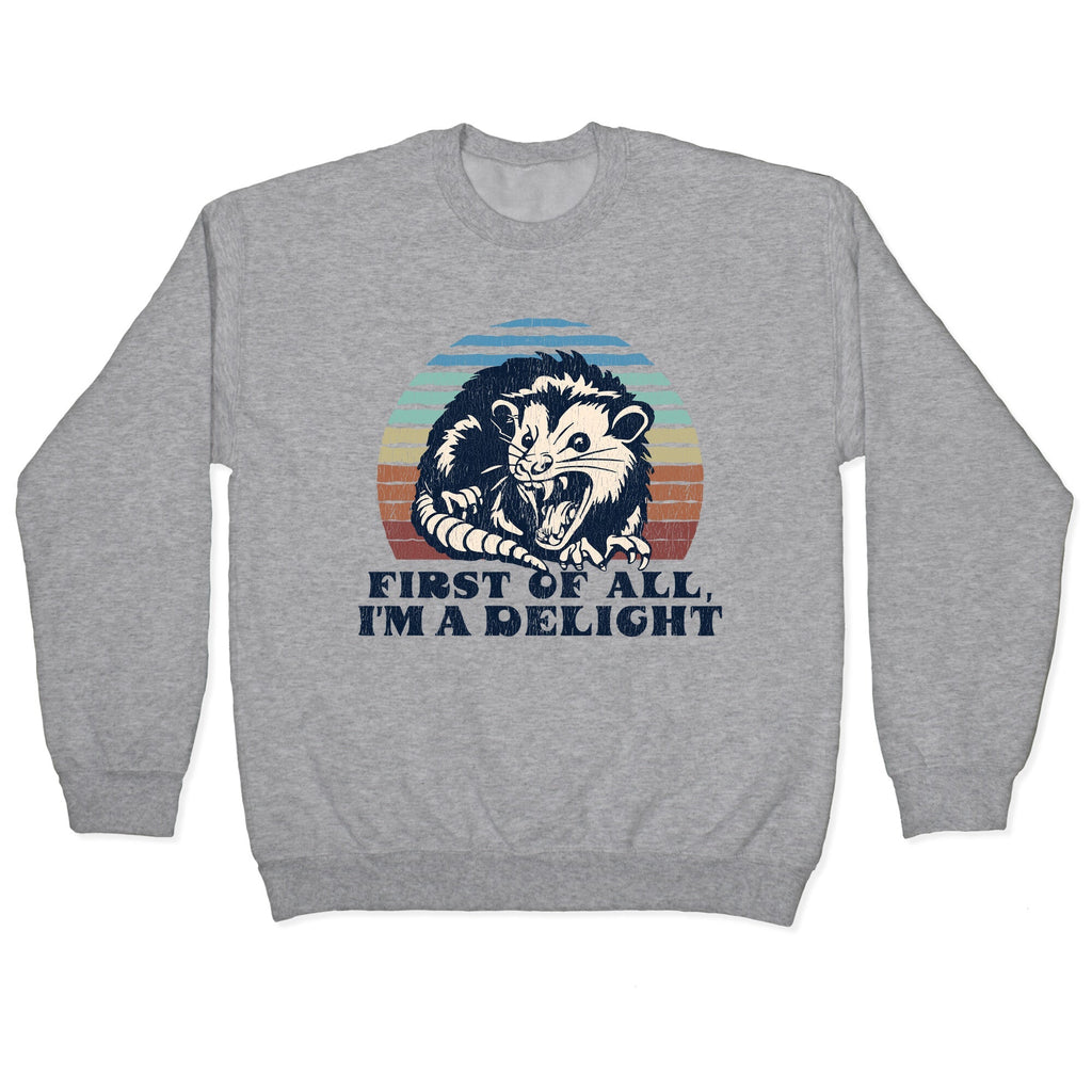 Delightful Unhinged Possum Crewneck - Adult & Kids T-Shirts, Sweatshirts & Hoodies apparel design preview 1