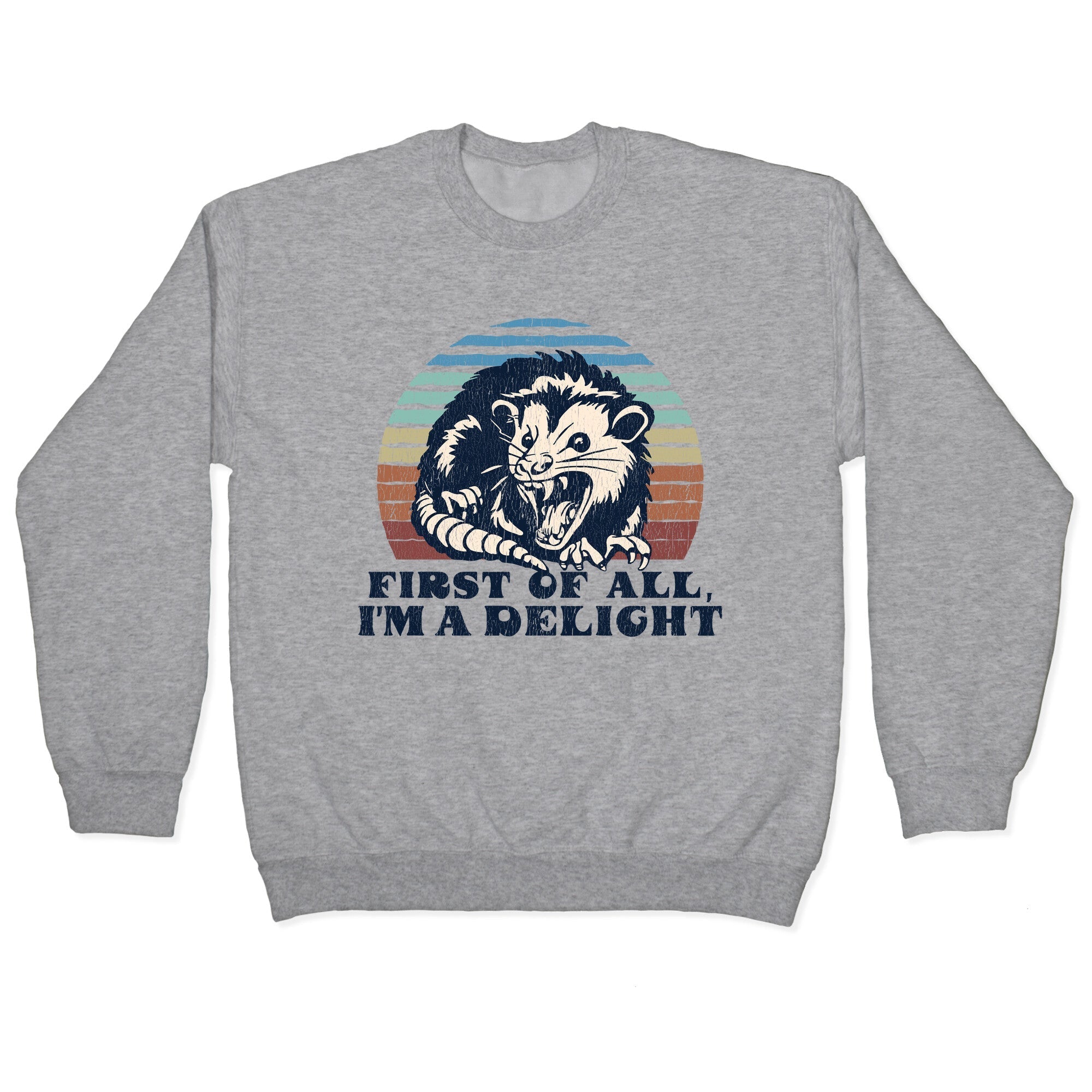 Delightful Unhinged Possum Crewneck - Adult & Kids T-Shirts, Sweatshirts & Hoodies apparel design preview 1