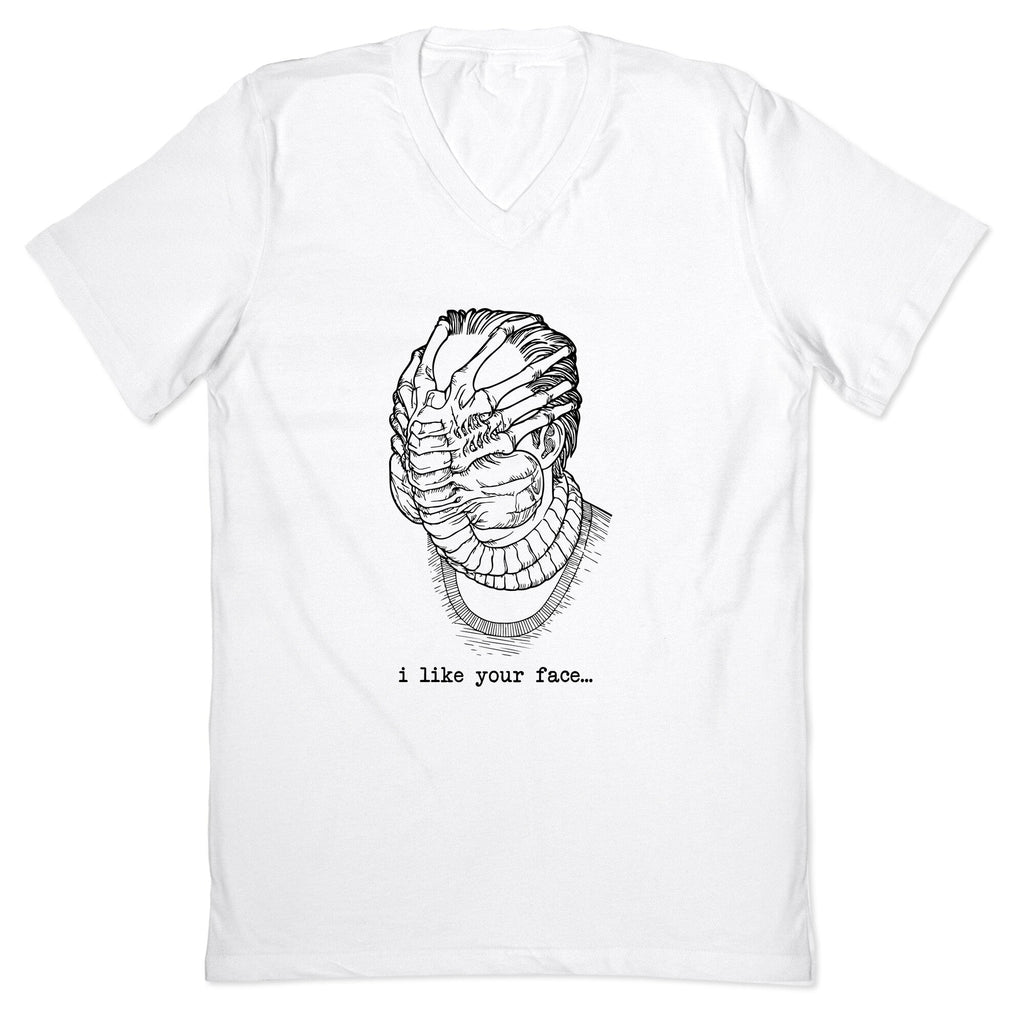 I Like Your Face V-Neck - Adult & Kids T-Shirts, Sweatshirts & Hoodies apparel design preview 1