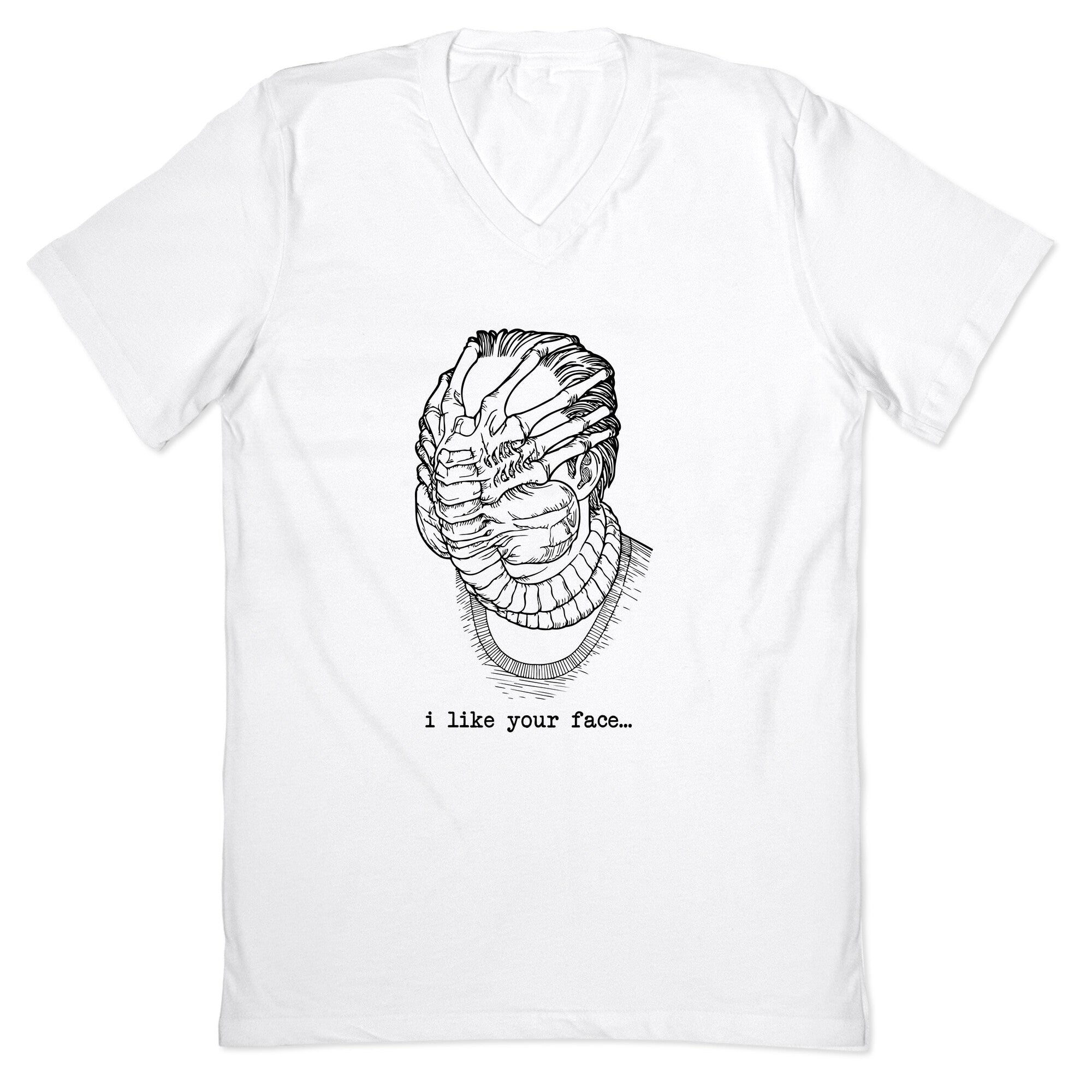 I Like Your Face V-Neck - Adult & Kids T-Shirts, Sweatshirts & Hoodies apparel design preview 1