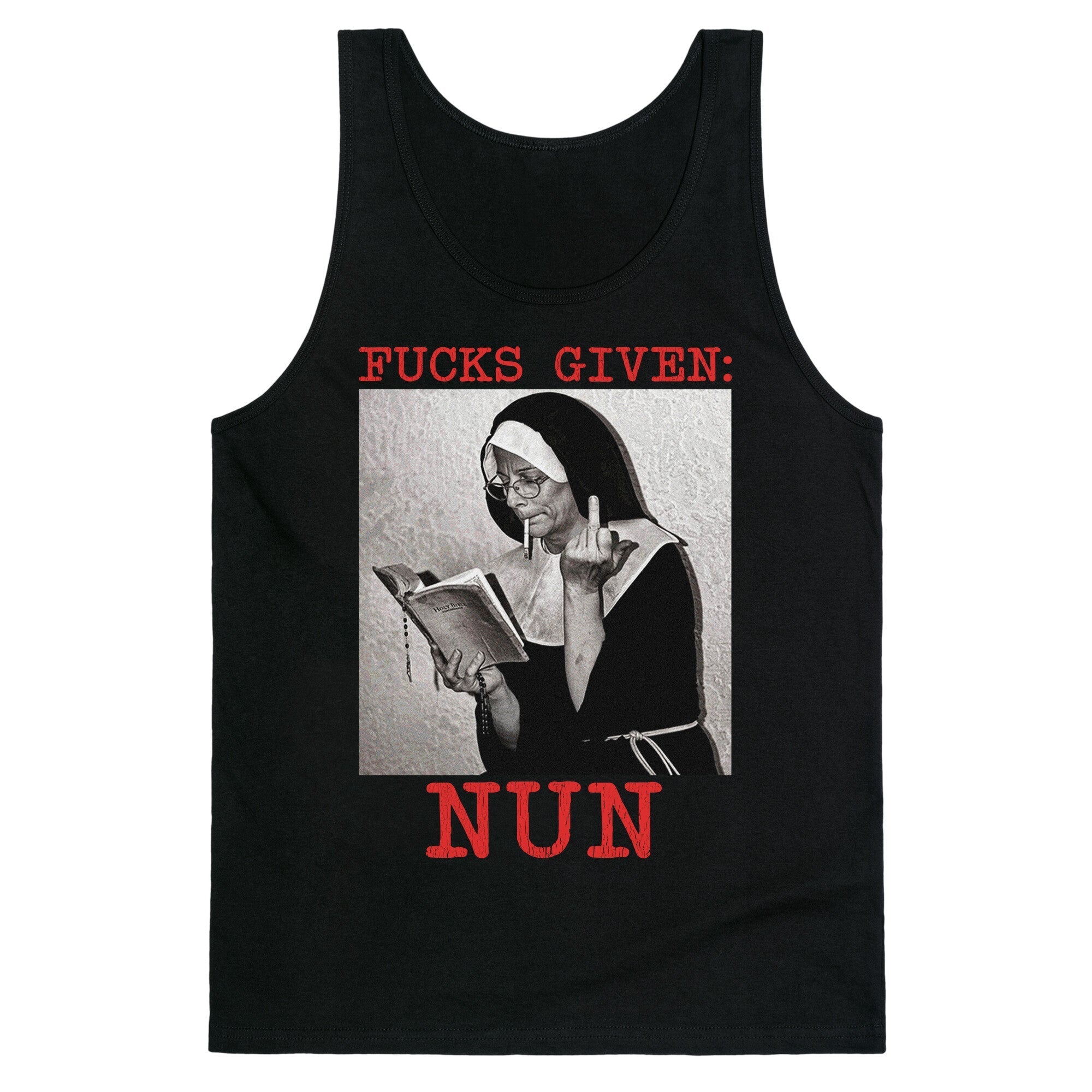 Fucks Given: Nun Tank Top - Adult & Kids T-Shirts, Sweatshirts & Hoodies apparel design preview 1