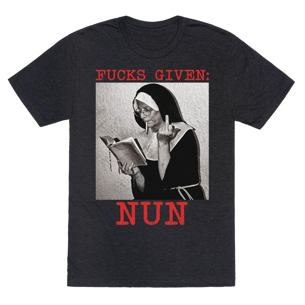 Fucks Given: Nun Unisex Triblend - Adult & Kids T-Shirts, Sweatshirts & Hoodies apparel design preview 1