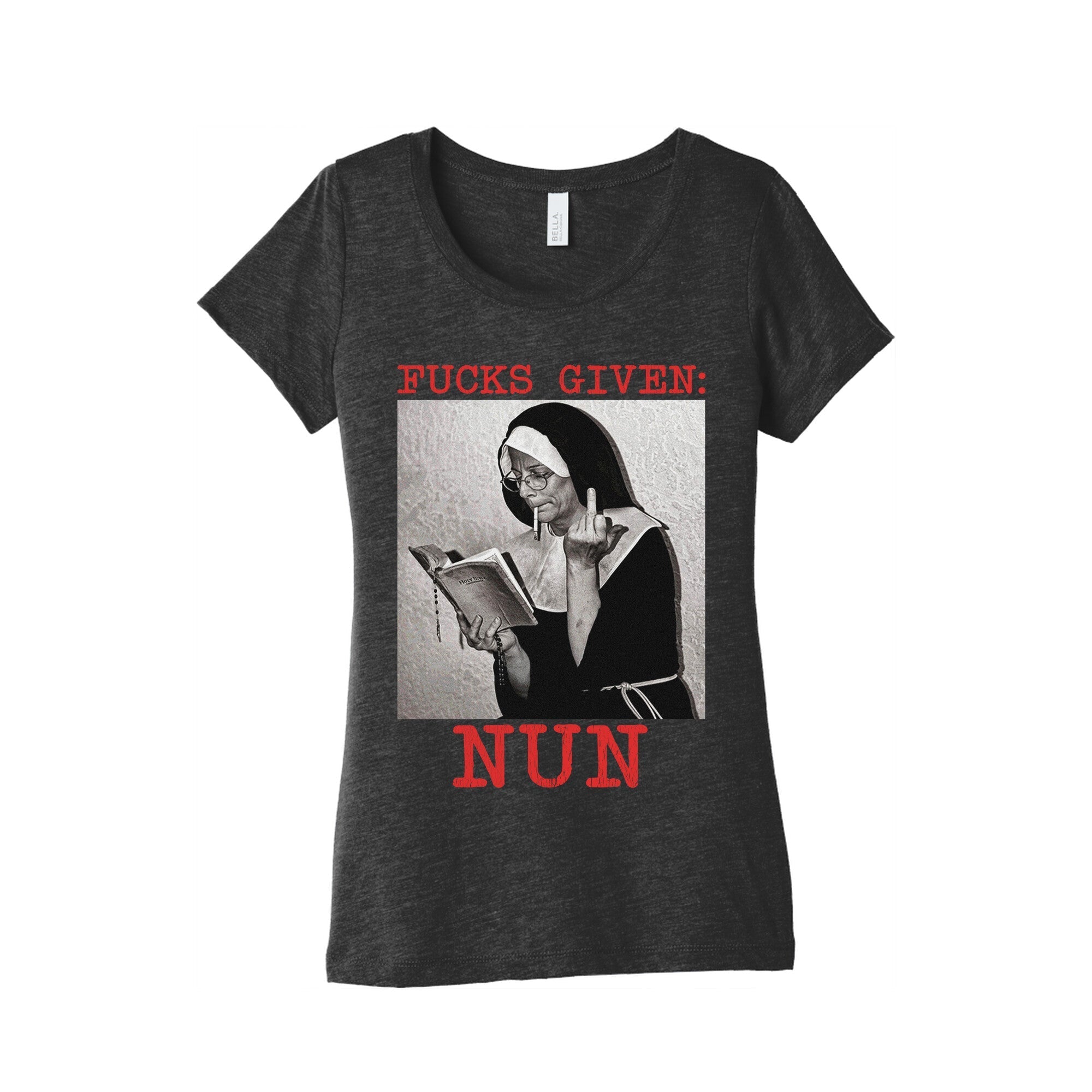 Fucks Given: Nun Womens Triblend - Adult & Kids T-Shirts, Sweatshirts & Hoodies apparel design preview 1