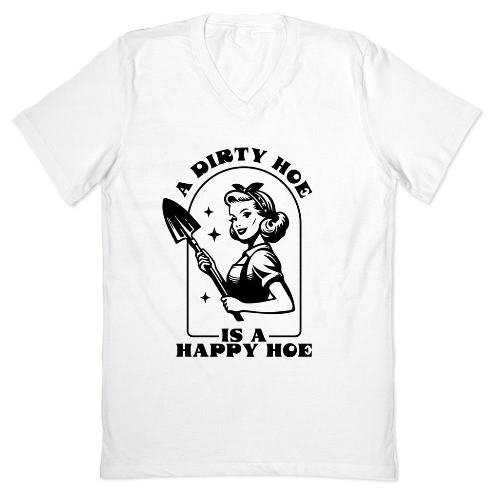Dirty Hoe, Happy V-Neck - Adult & Kids T-Shirts, Sweatshirts & Hoodies apparel design preview 1