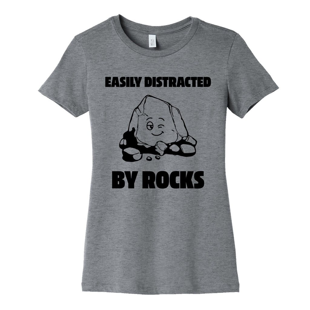 Easily Distracted By Rocks Womens Cotton - Adult & Kids T-Shirts, Sweatshirts & Hoodies apparel design preview 1