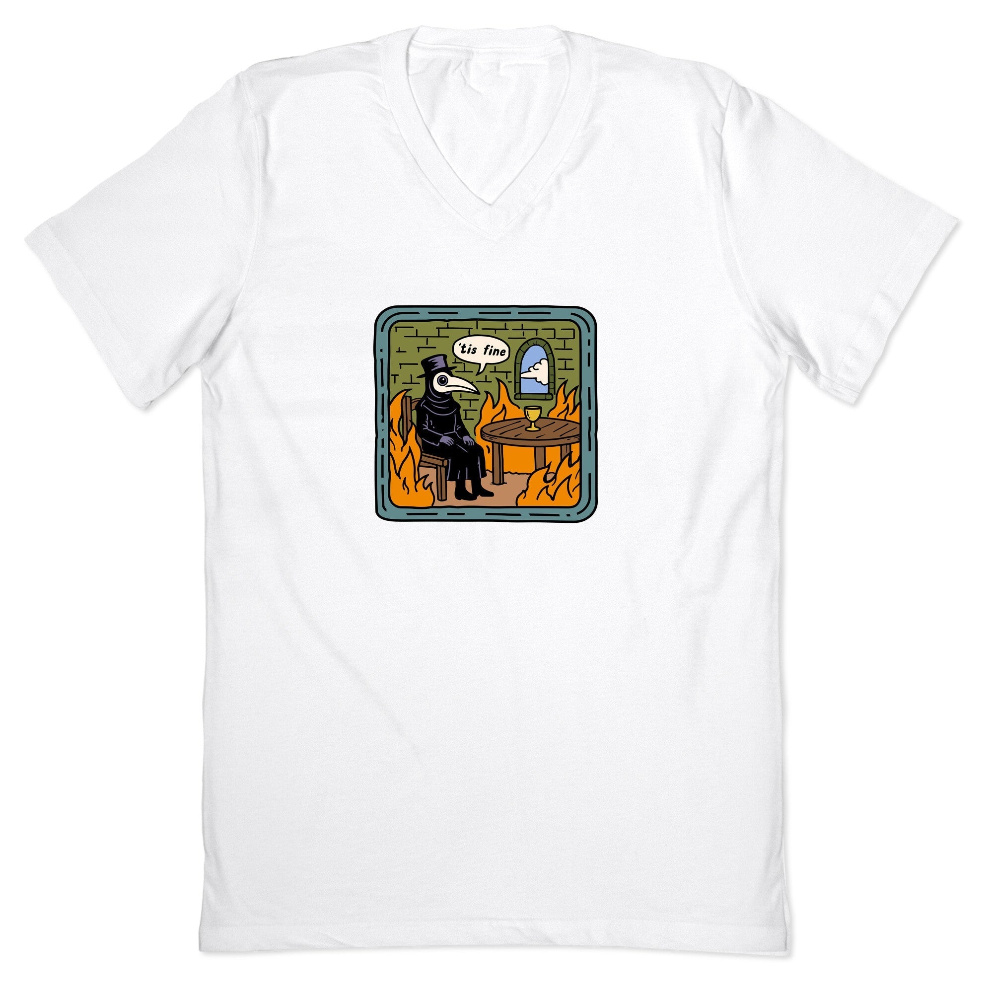 Tis Fine V-Neck - Adult & Kids T-Shirts, Sweatshirts & Hoodies apparel design preview 1