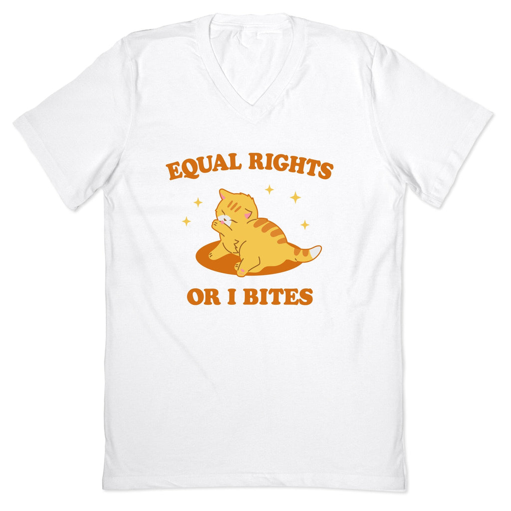 Equal Rights or I Bites V-Neck - Adult & Kids T-Shirts, Sweatshirts & Hoodies apparel design preview 1