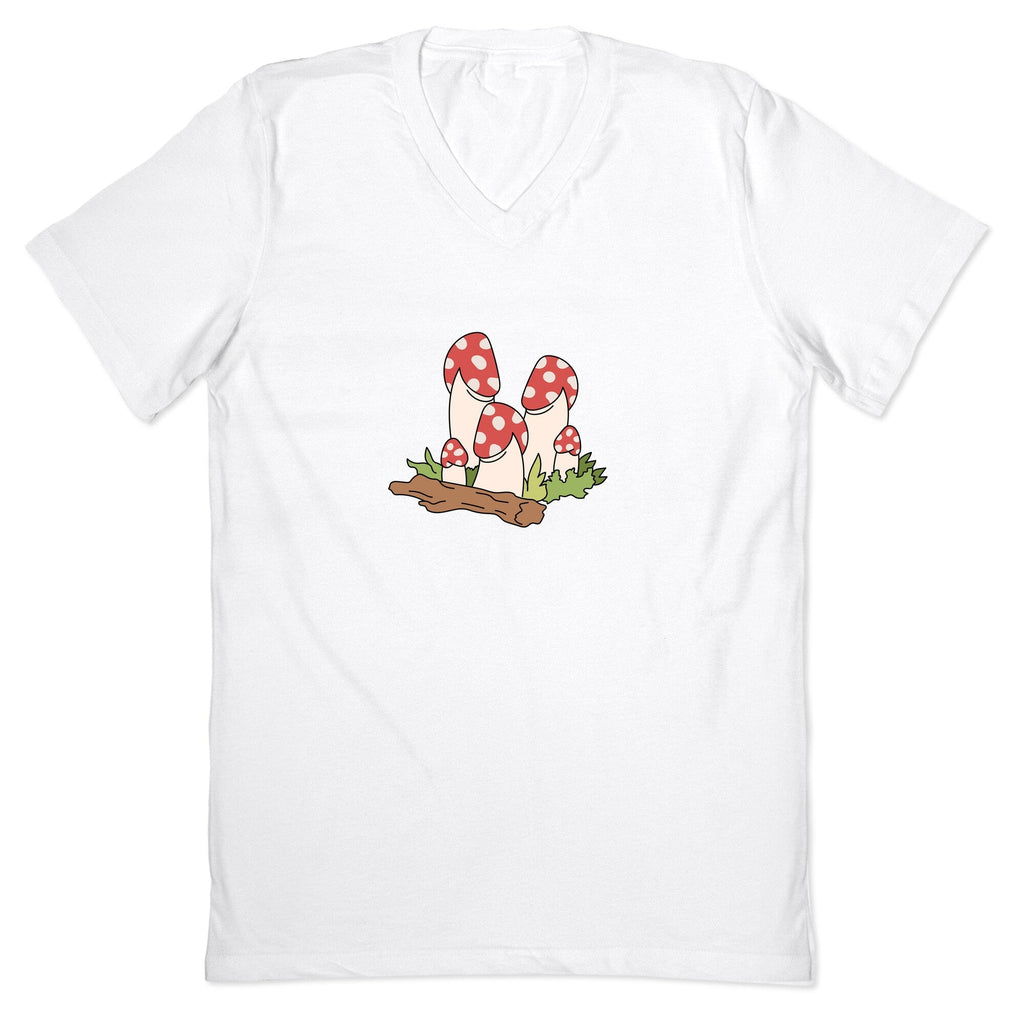 Mushroom Peens V-Neck - Adult & Kids T-Shirts, Sweatshirts & Hoodies apparel design preview 1