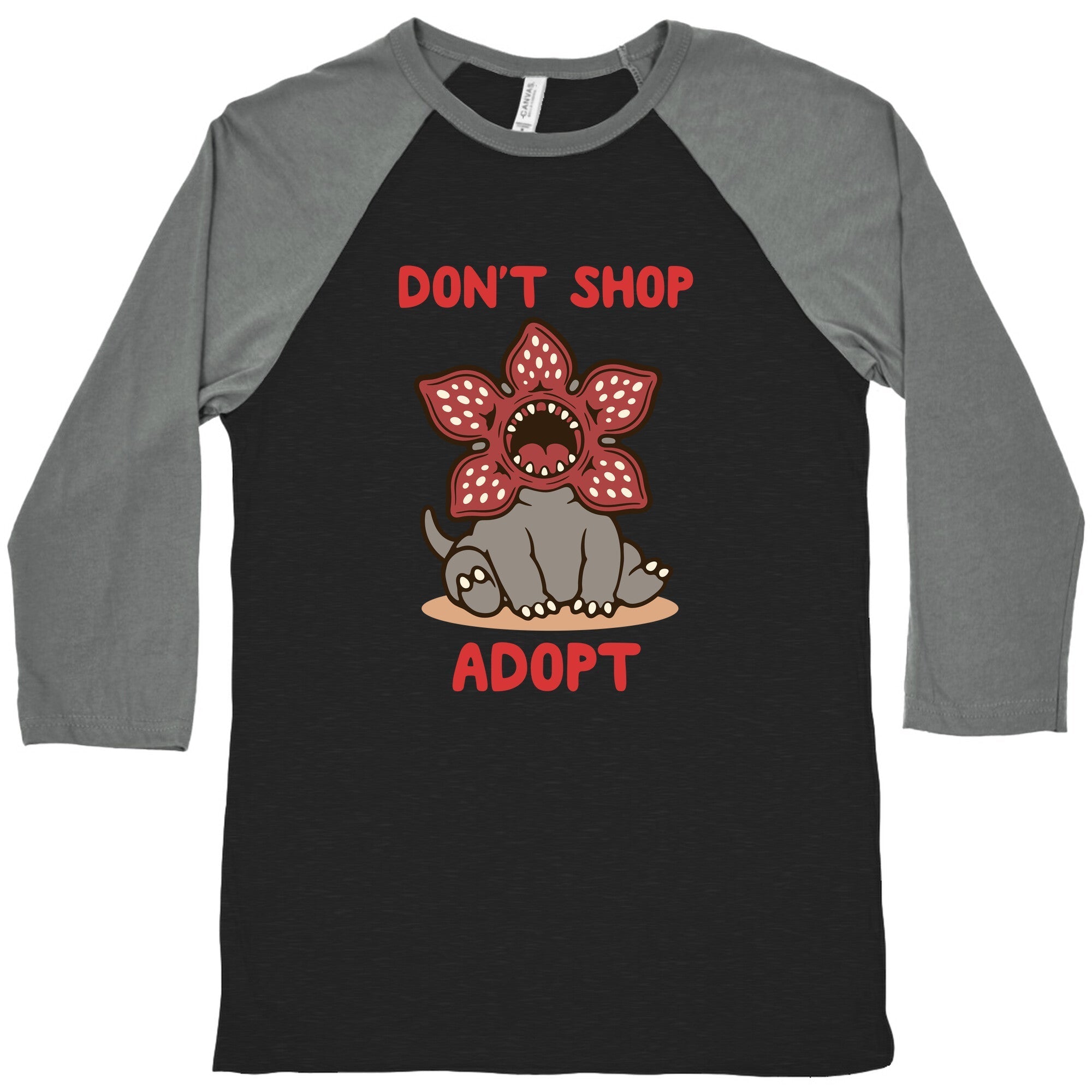 Dont Shop Adopt Demogorgon Baseball - Adult & Kids T-Shirts, Sweatshirts & Hoodies apparel design preview 1