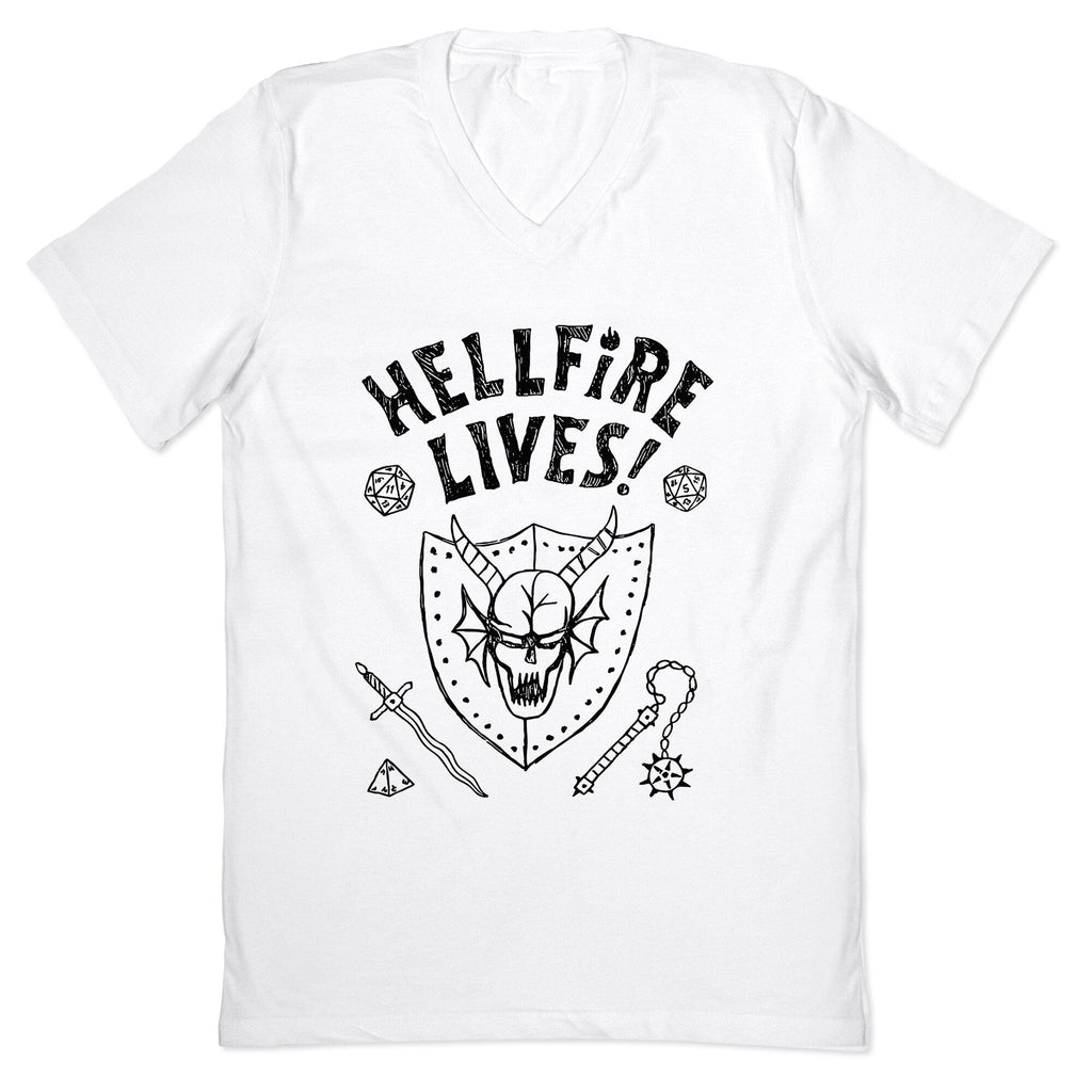 Hellfire Lives! V-Neck - Adult & Kids T-Shirts, Sweatshirts & Hoodies apparel design preview 1