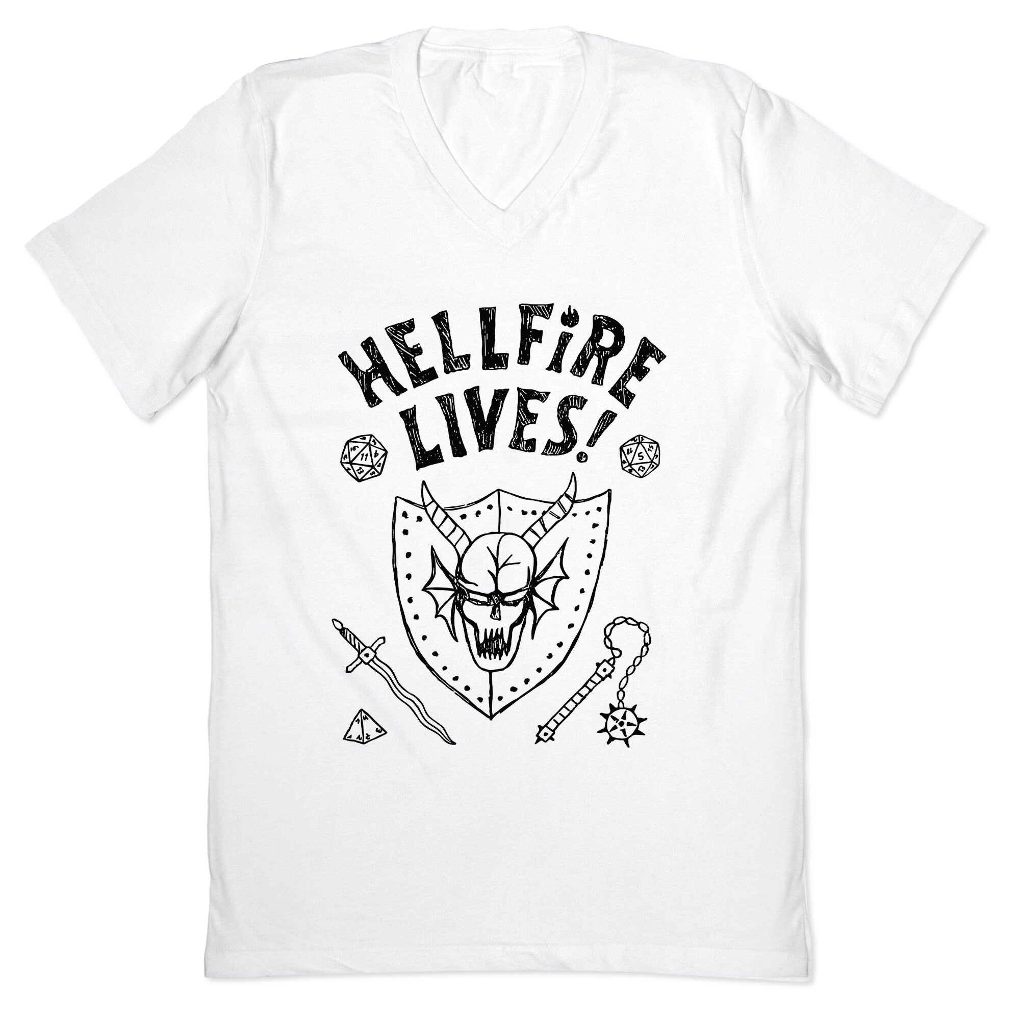 Hellfire Lives! V-Neck - Adult & Kids T-Shirts, Sweatshirts & Hoodies apparel design preview 1
