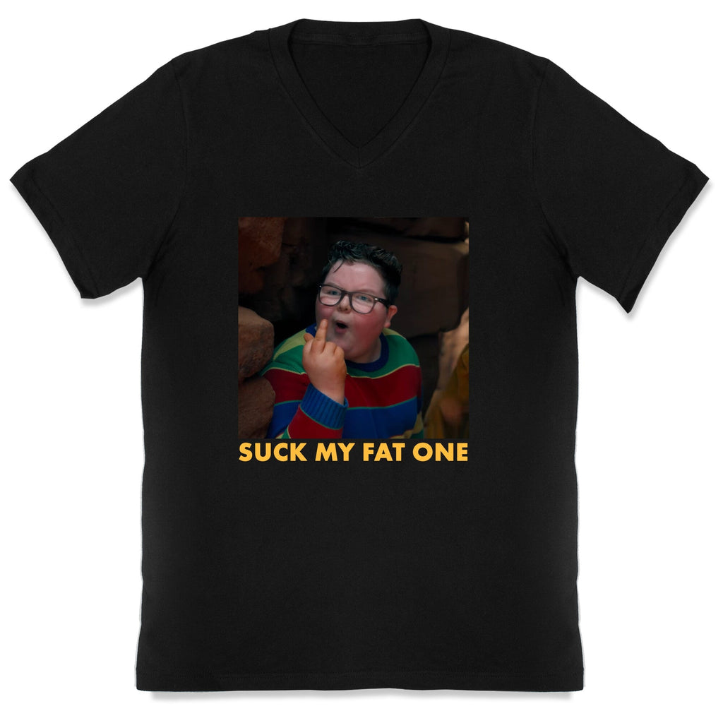 Suck My Fat One V-Neck - Adult & Kids T-Shirts, Sweatshirts & Hoodies apparel design preview 1