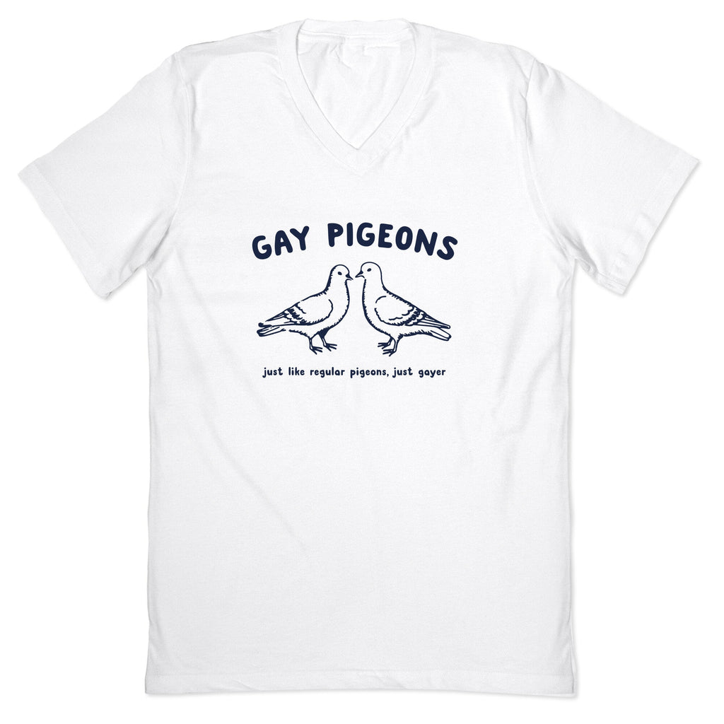 Gay Pigeons V-Neck - Adult & Kids T-Shirts, Sweatshirts & Hoodies apparel design preview 1