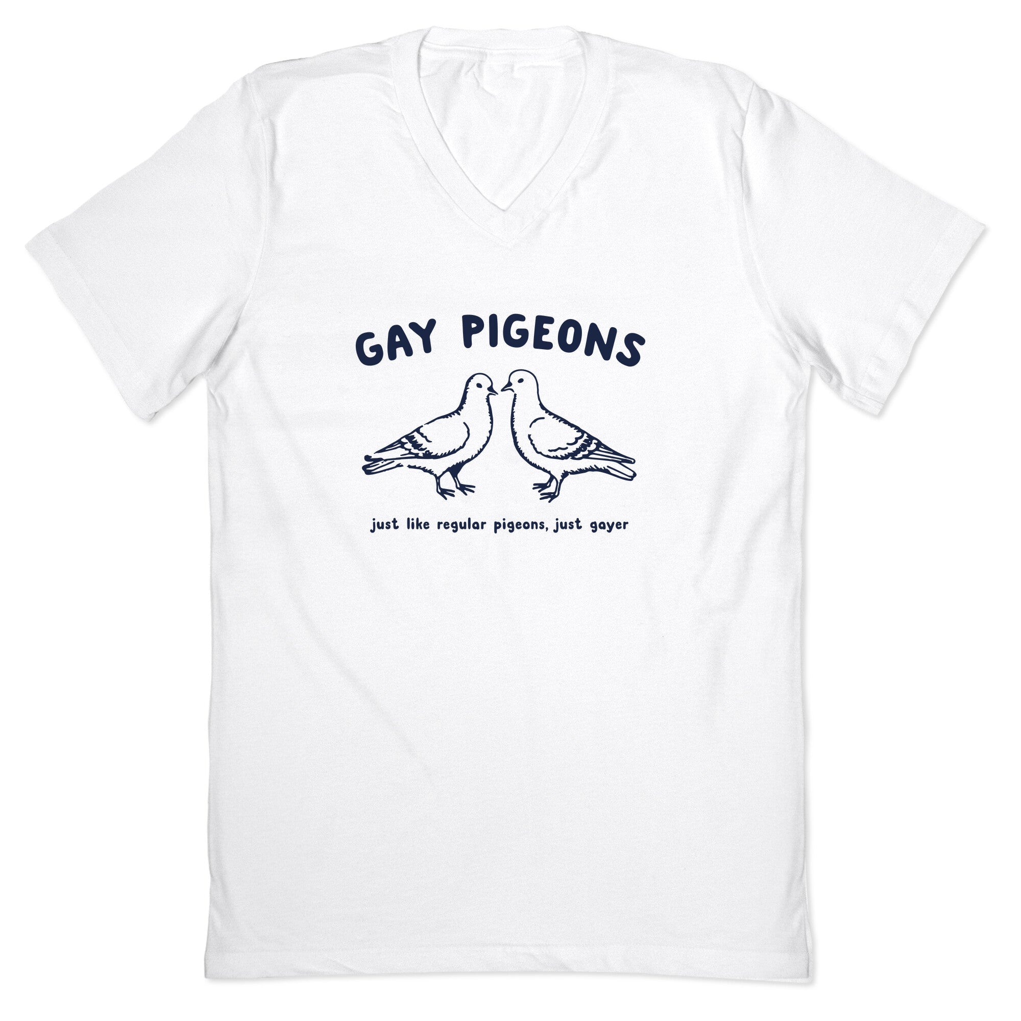 Gay Pigeons V-Neck - Adult & Kids T-Shirts, Sweatshirts & Hoodies apparel design preview 1