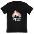 Protect The Dolls Unicorn V-Neck - Adult & Kids T-Shirts, Sweatshirts & Hoodies apparel design preview 1