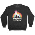 Protect The Dolls Unicorn Crewneck - Adult & Kids T-Shirts, Sweatshirts & Hoodies apparel design preview 1