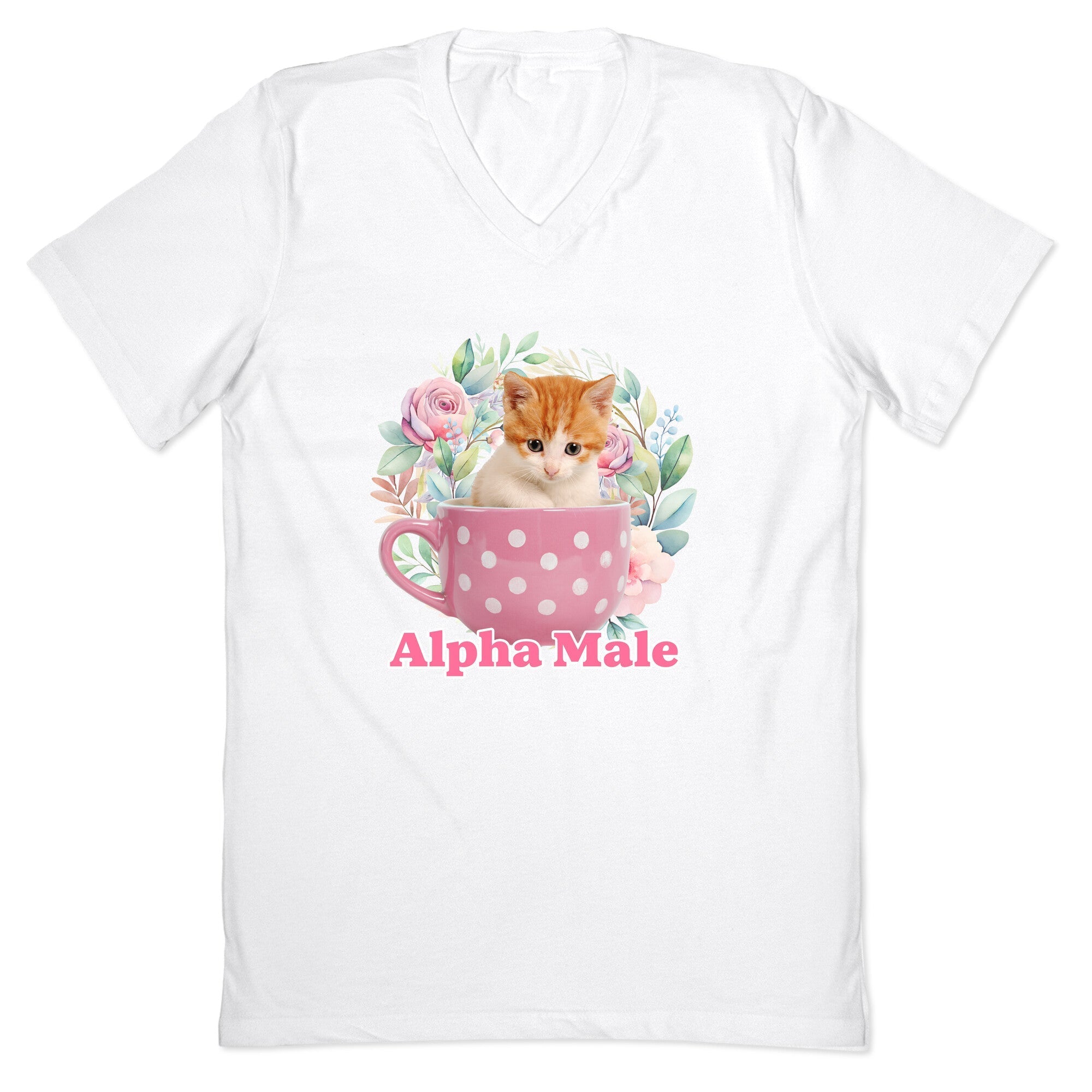 Alpha Male Kitten V-Neck - Adult & Kids T-Shirts, Sweatshirts & Hoodies apparel design preview 1