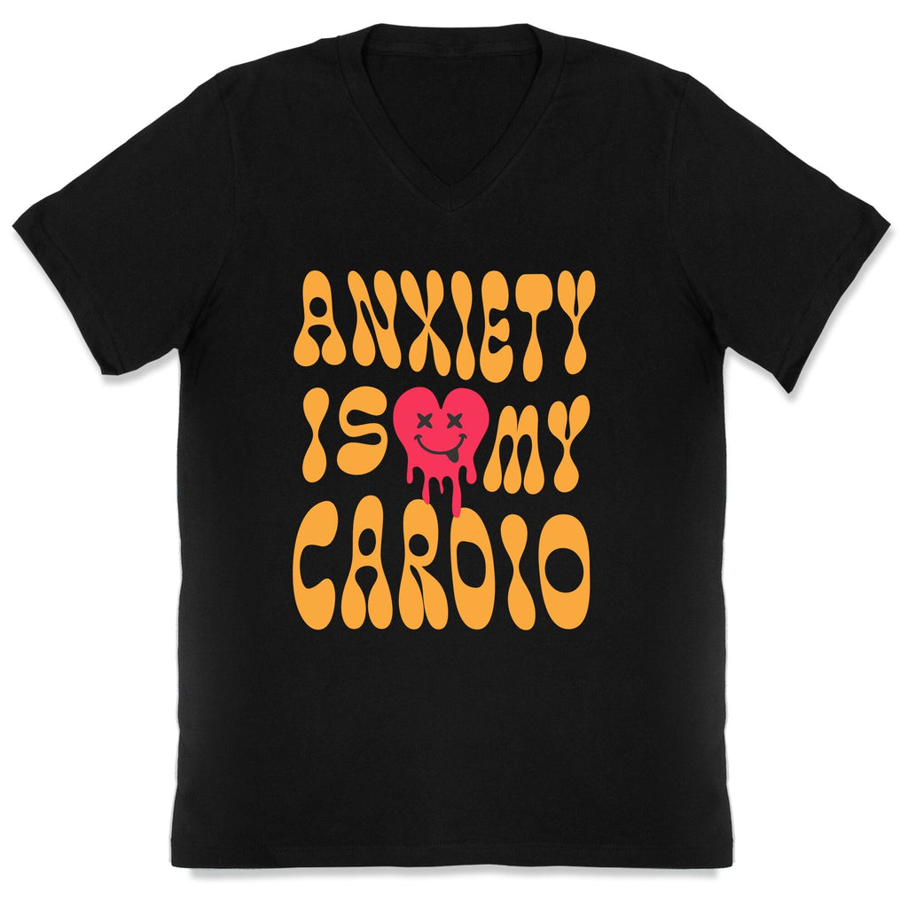Anxiety Is My Cardio V-Neck - Adult & Kids T-Shirts, Sweatshirts & Hoodies apparel design preview 1