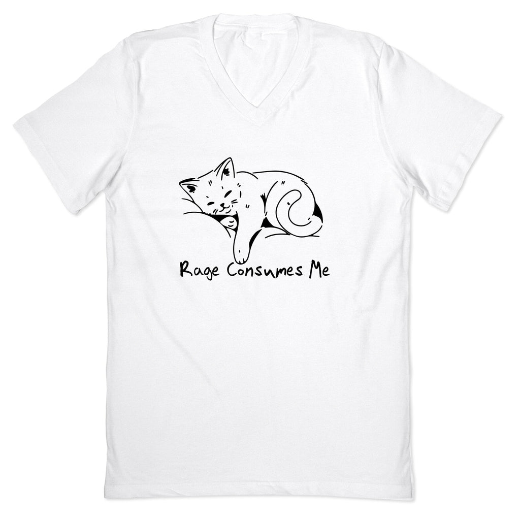 Rage Consumes Me Kitten V-Neck - Adult & Kids T-Shirts, Sweatshirts & Hoodies apparel design preview 1