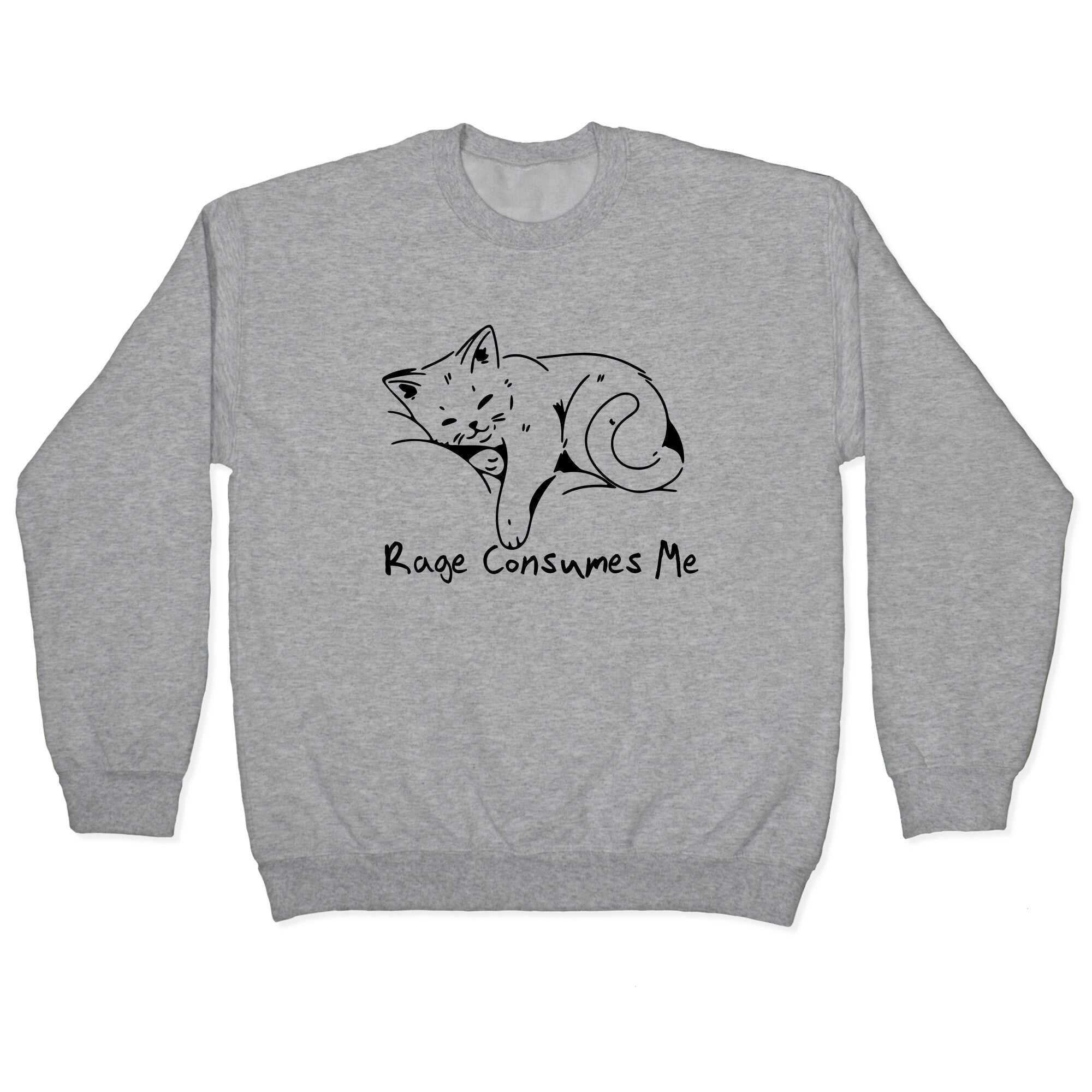 Rage Consumes Me Kitten Crewneck - Adult & Kids T-Shirts, Sweatshirts & Hoodies apparel design preview 1