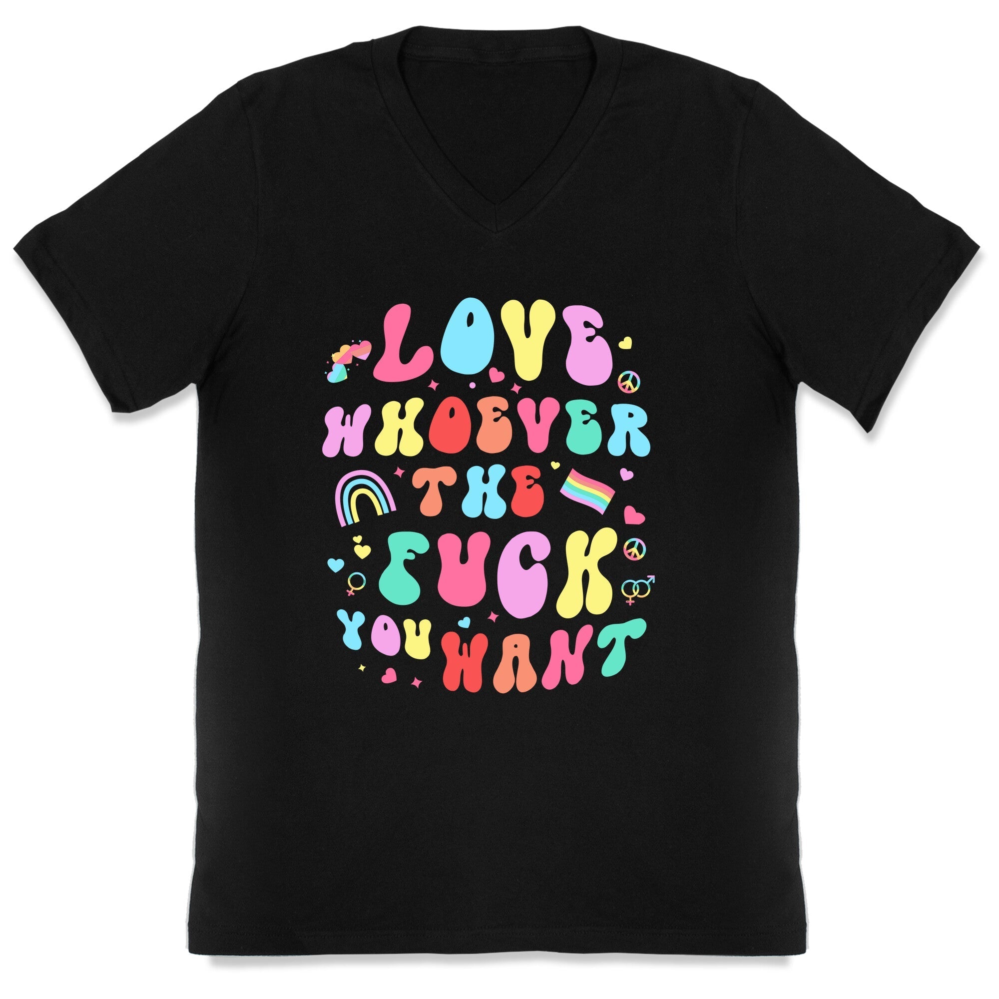 Love Whoever The F You Want V-Neck - Adult & Kids T-Shirts, Sweatshirts & Hoodies apparel design preview 1