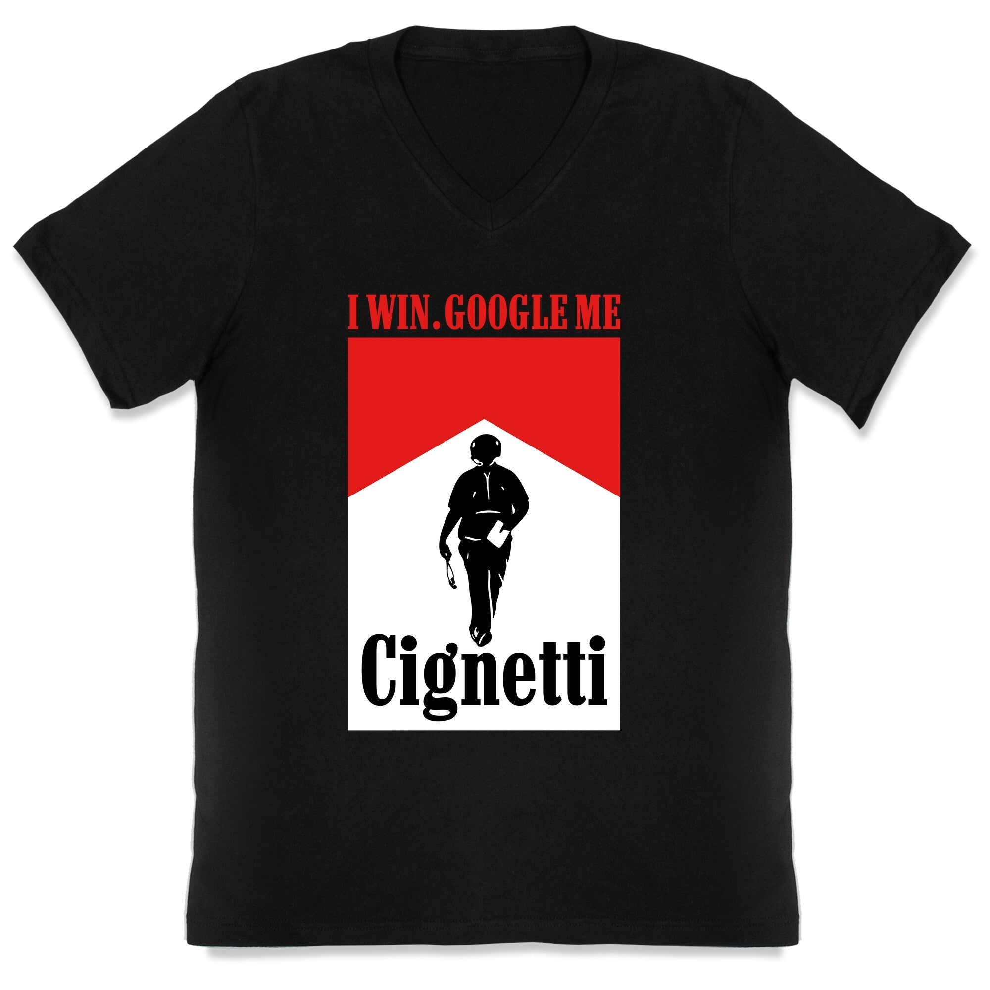Cignetti I Win V-Neck - Adult & Kids T-Shirts, Sweatshirts & Hoodies apparel design preview 1