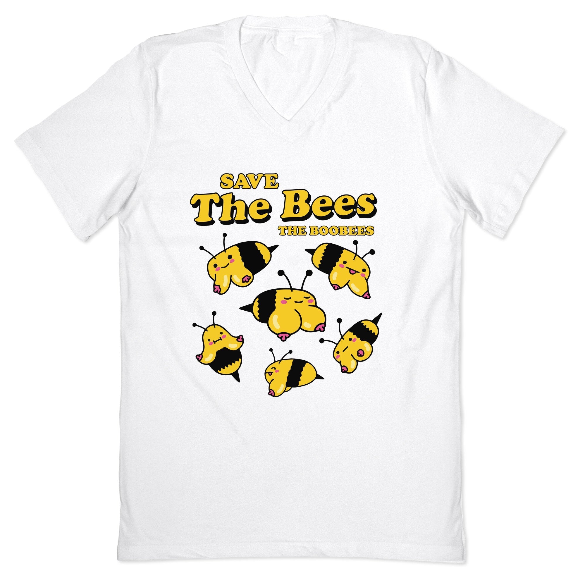 Save The Bees Boobees V-Neck - Adult & Kids T-Shirts, Sweatshirts & Hoodies apparel design preview 1