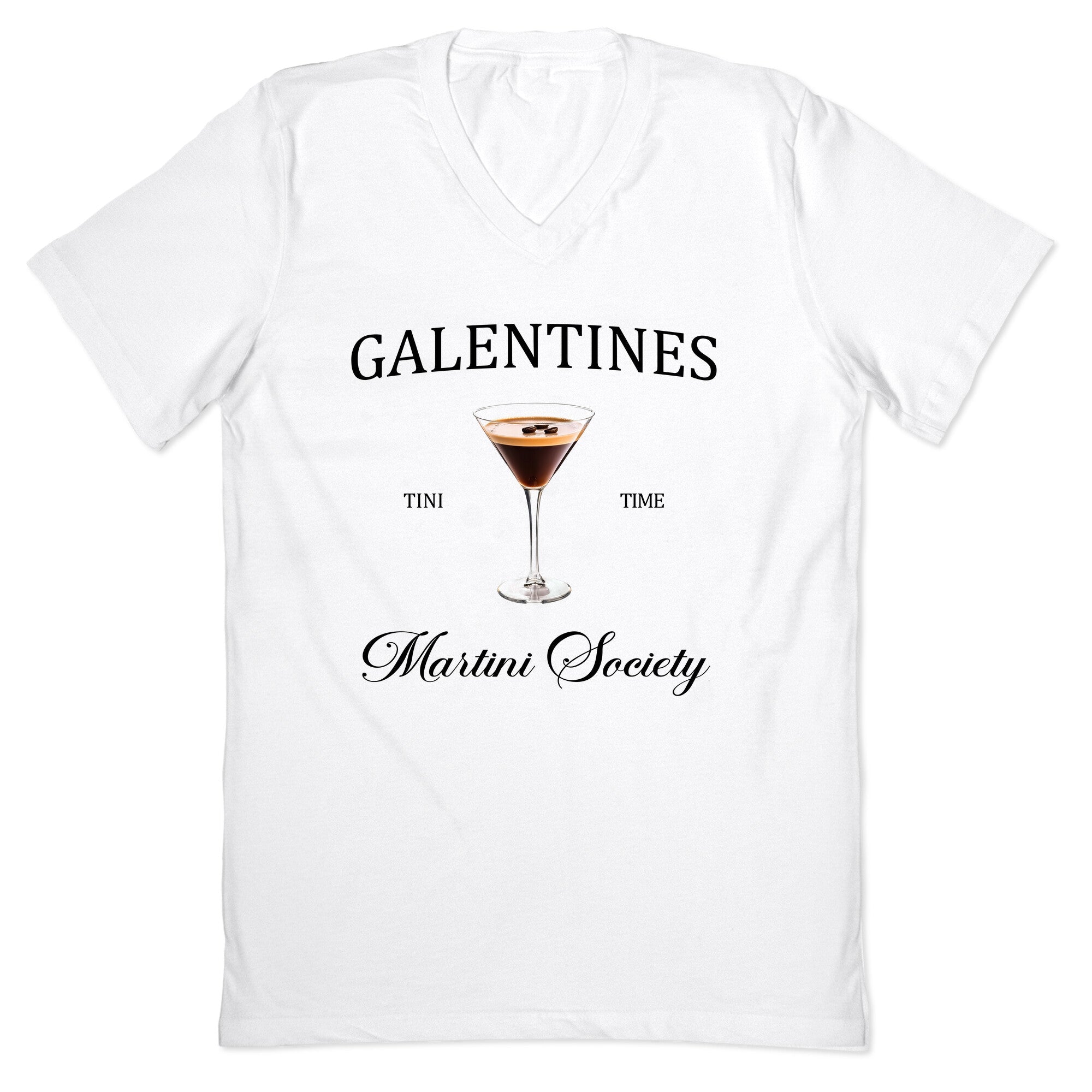 Galentines Tini Time V-Neck - Adult & Kids T-Shirts, Sweatshirts & Hoodies apparel design preview 1