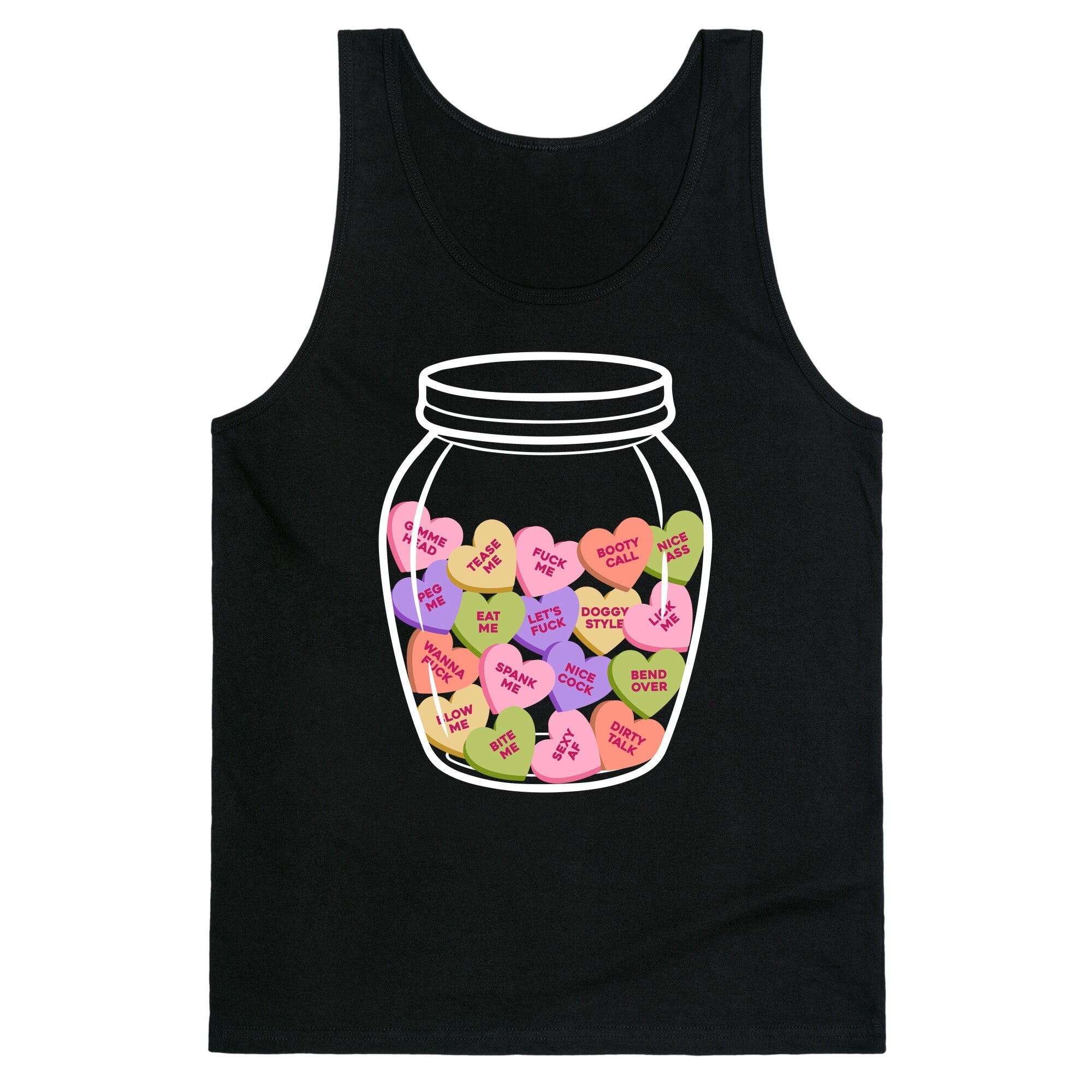 Candy Hearts NSFW Tank Top - Adult & Kids T-Shirts, Sweatshirts & Hoodies apparel design preview 1