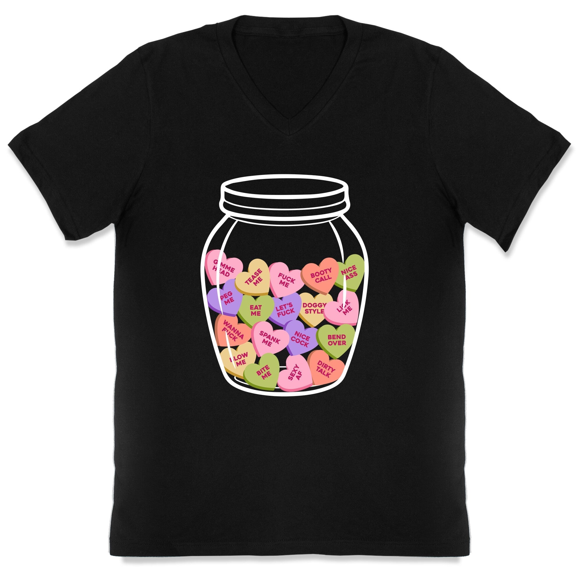 Candy Hearts NSFW V-Neck - Adult & Kids T-Shirts, Sweatshirts & Hoodies apparel design preview 1