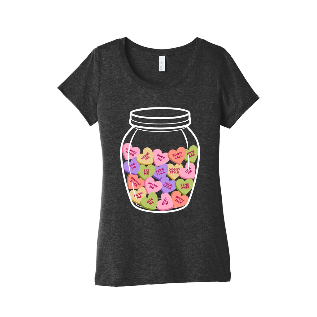 Candy Hearts NSFW Womens Triblend - Adult & Kids T-Shirts, Sweatshirts & Hoodies apparel design preview 1