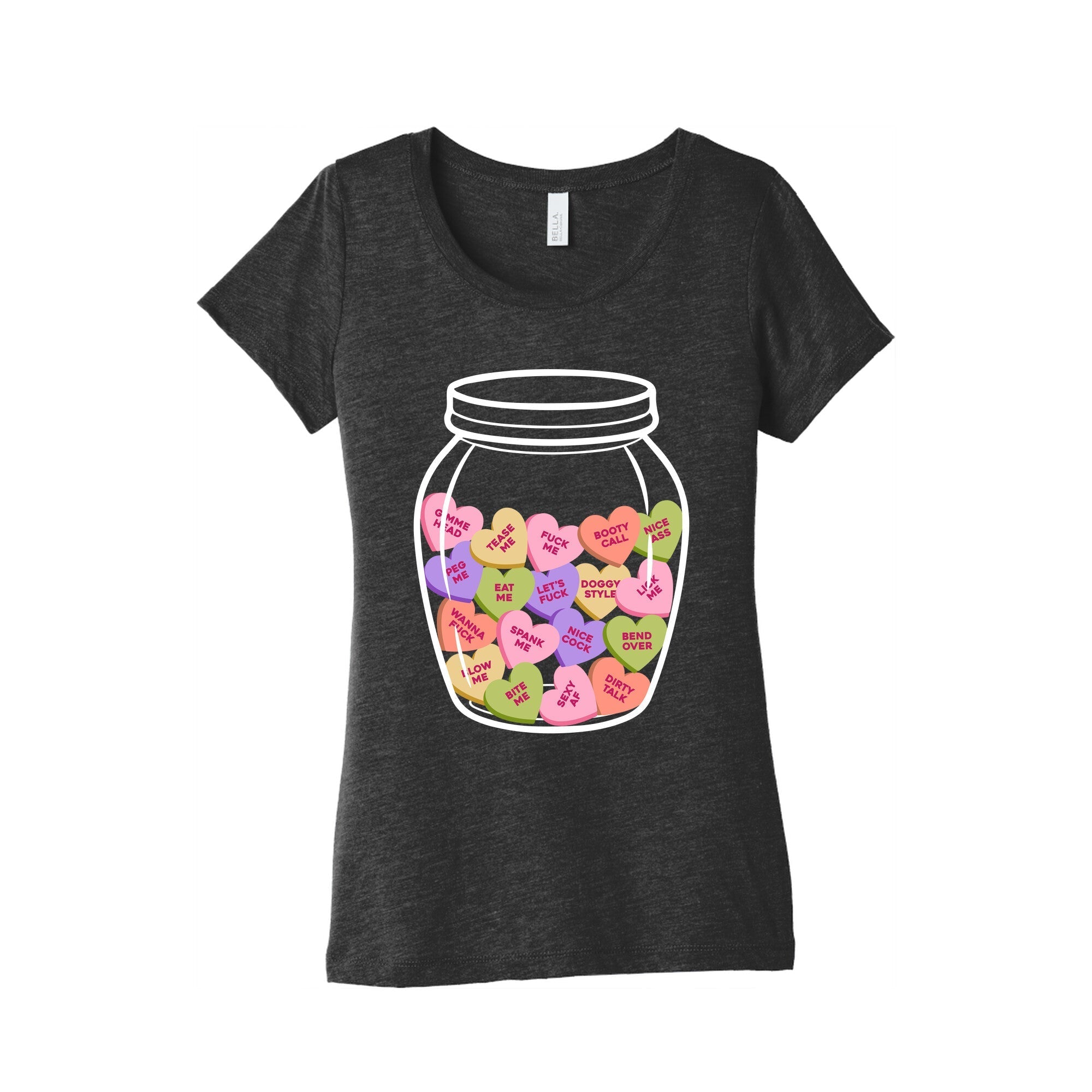 Candy Hearts NSFW Womens Triblend - Adult & Kids T-Shirts, Sweatshirts & Hoodies apparel design preview 1