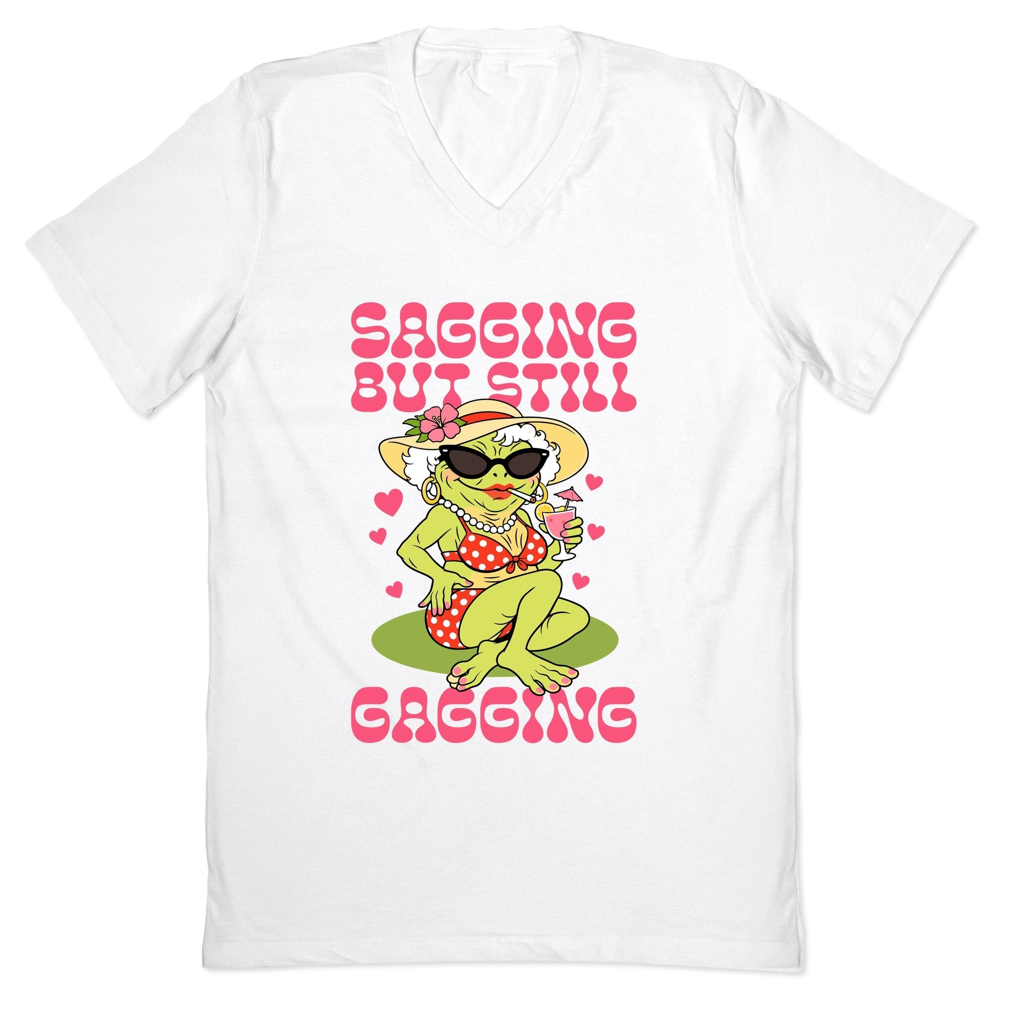 Sagging But Still Gagging V-Neck - Adult & Kids T-Shirts, Sweatshirts & Hoodies apparel design preview 1