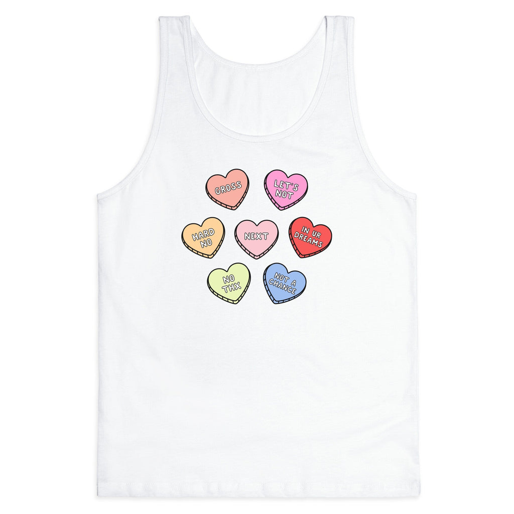 Sarcastic Candy Hearts Tank Top - Adult & Kids T-Shirts, Sweatshirts & Hoodies apparel design preview 1