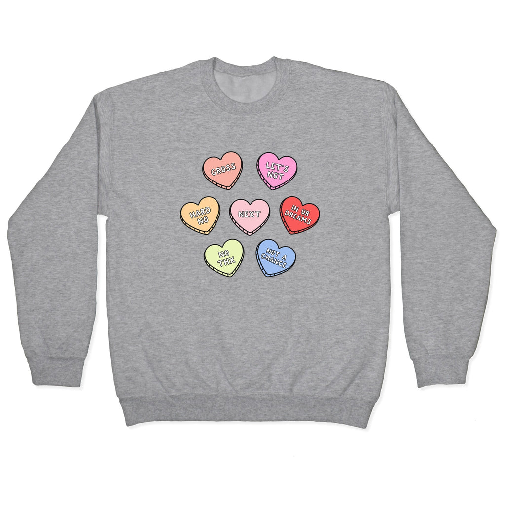 Sarcastic Candy Hearts Crewneck - Adult & Kids T-Shirts, Sweatshirts & Hoodies apparel design preview 1