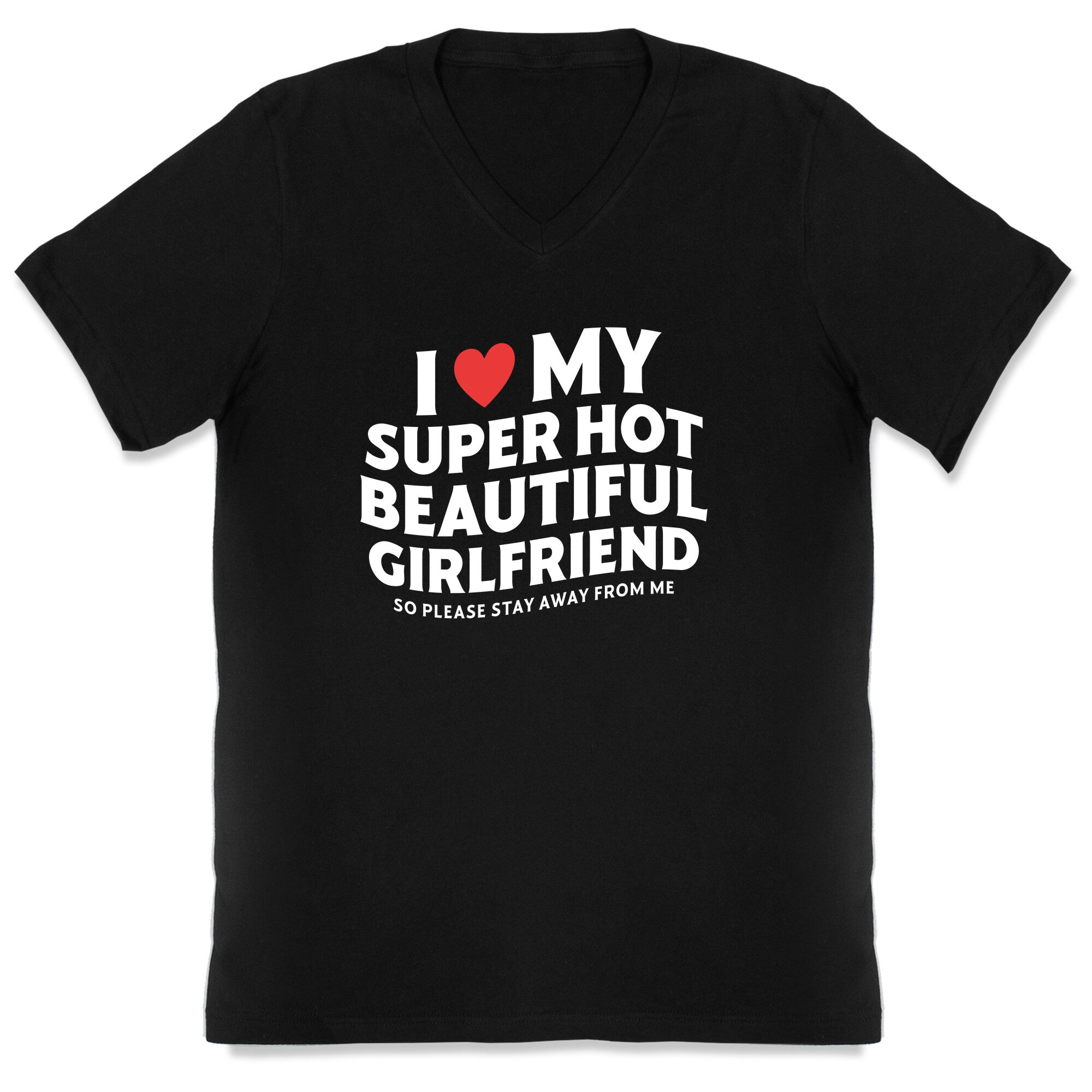 I Love My Girlfriend V-Neck - Adult & Kids T-Shirts, Sweatshirts & Hoodies apparel design preview 1