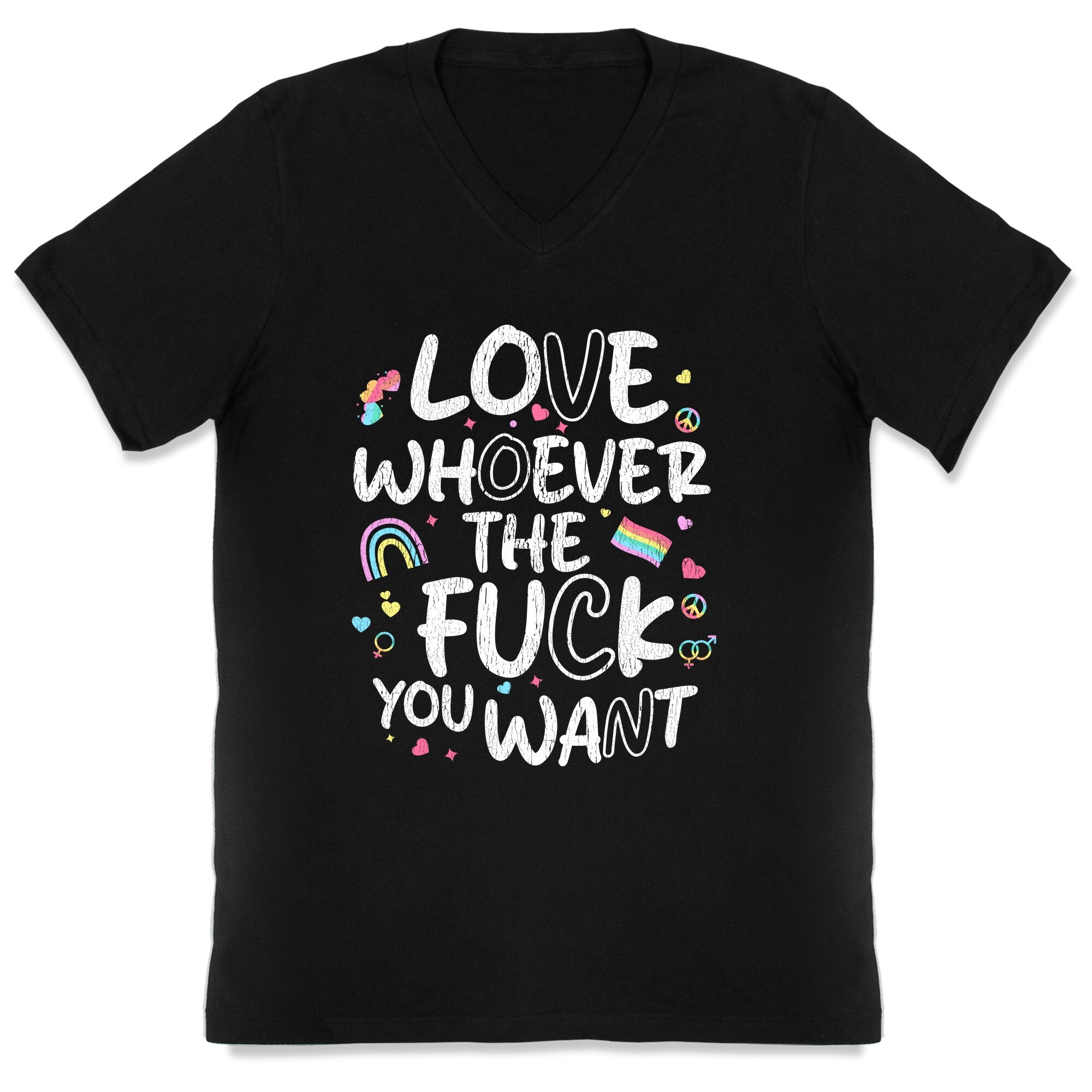 Love Whoever The Fuck You Want V-Neck - Adult & Kids T-Shirts, Sweatshirts & Hoodies apparel design preview 1