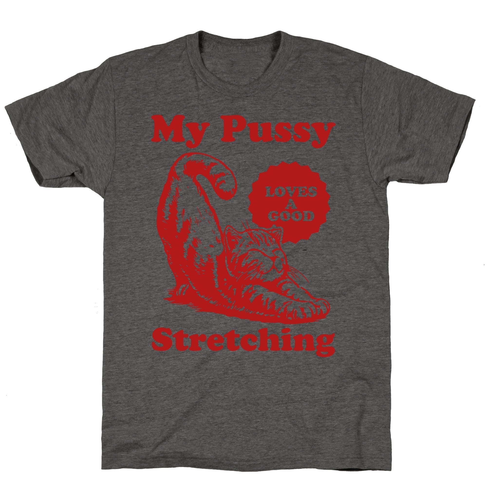 My Pussy Loves A Good Stretching Unisex Triblend - Adult & Kids T-Shirts, Sweatshirts & Hoodies apparel design preview 1