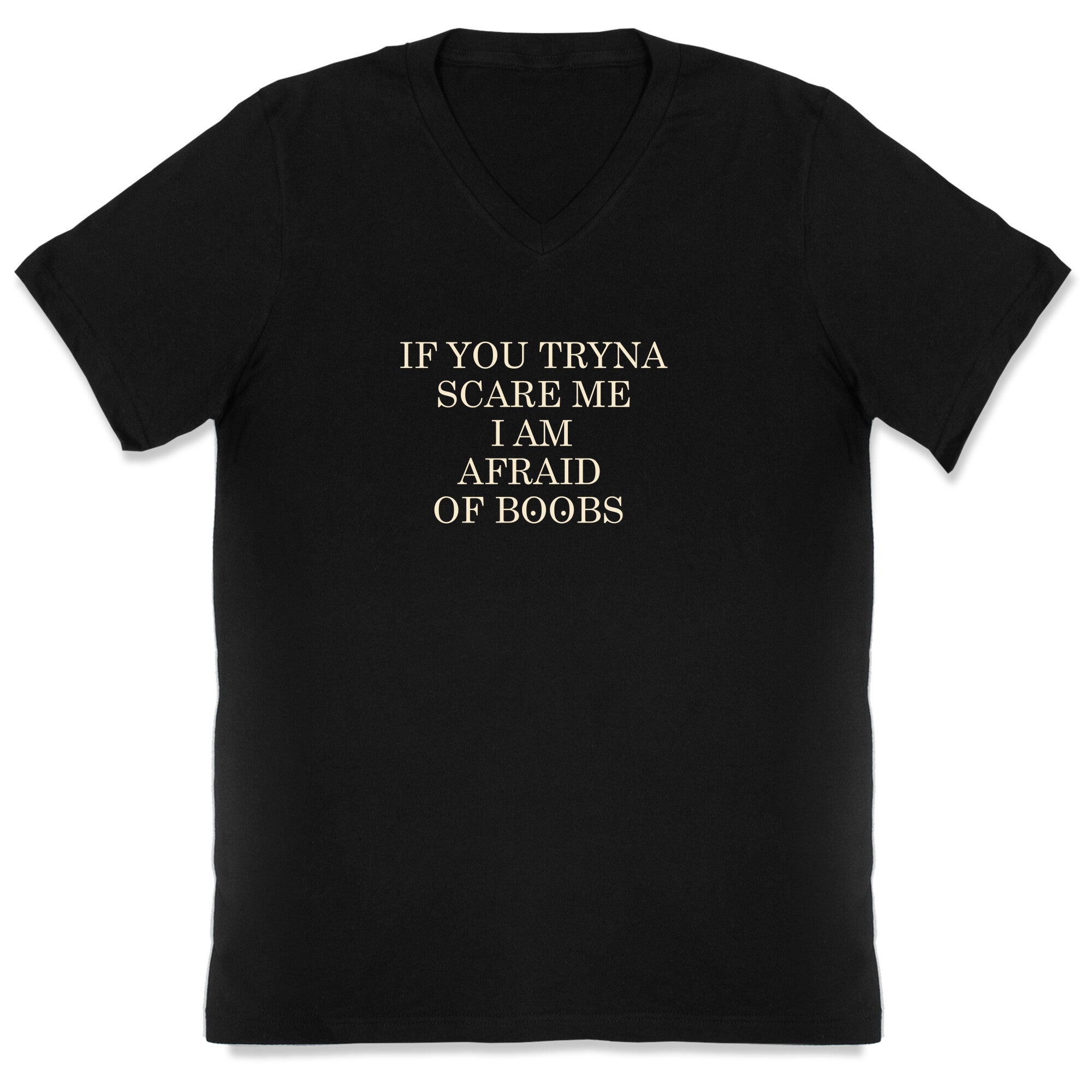 Afraid Of Boobs V-Neck - Adult & Kids T-Shirts, Sweatshirts & Hoodies apparel design preview 1