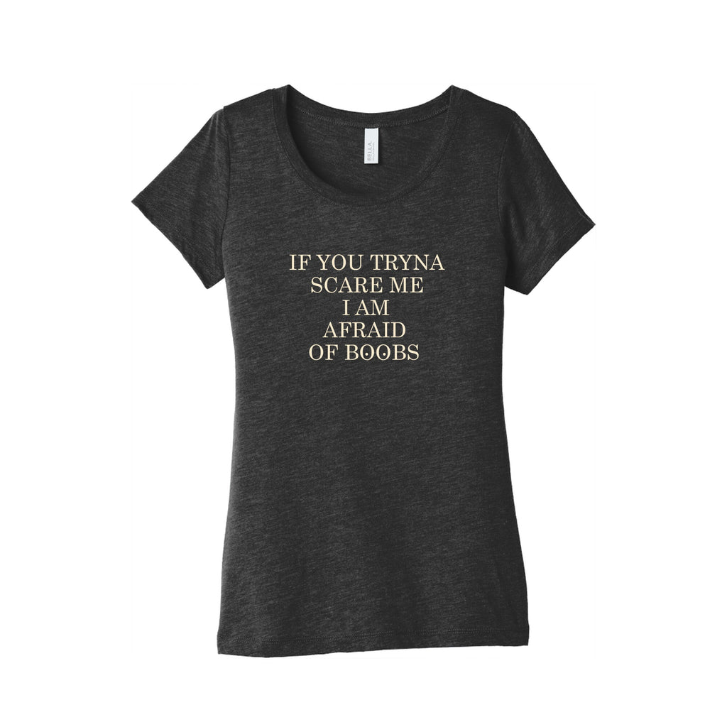 Afraid Of Boobs Womens Triblend - Adult & Kids T-Shirts, Sweatshirts & Hoodies apparel design preview 1