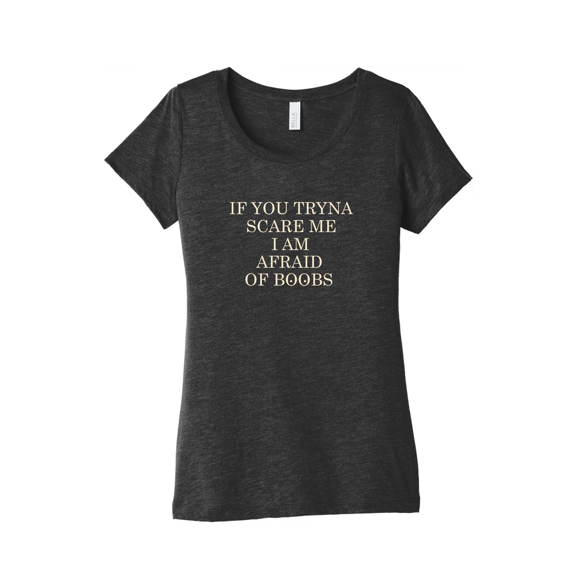 Afraid Of Boobs Womens Triblend - Adult & Kids T-Shirts, Sweatshirts & Hoodies apparel design preview 1