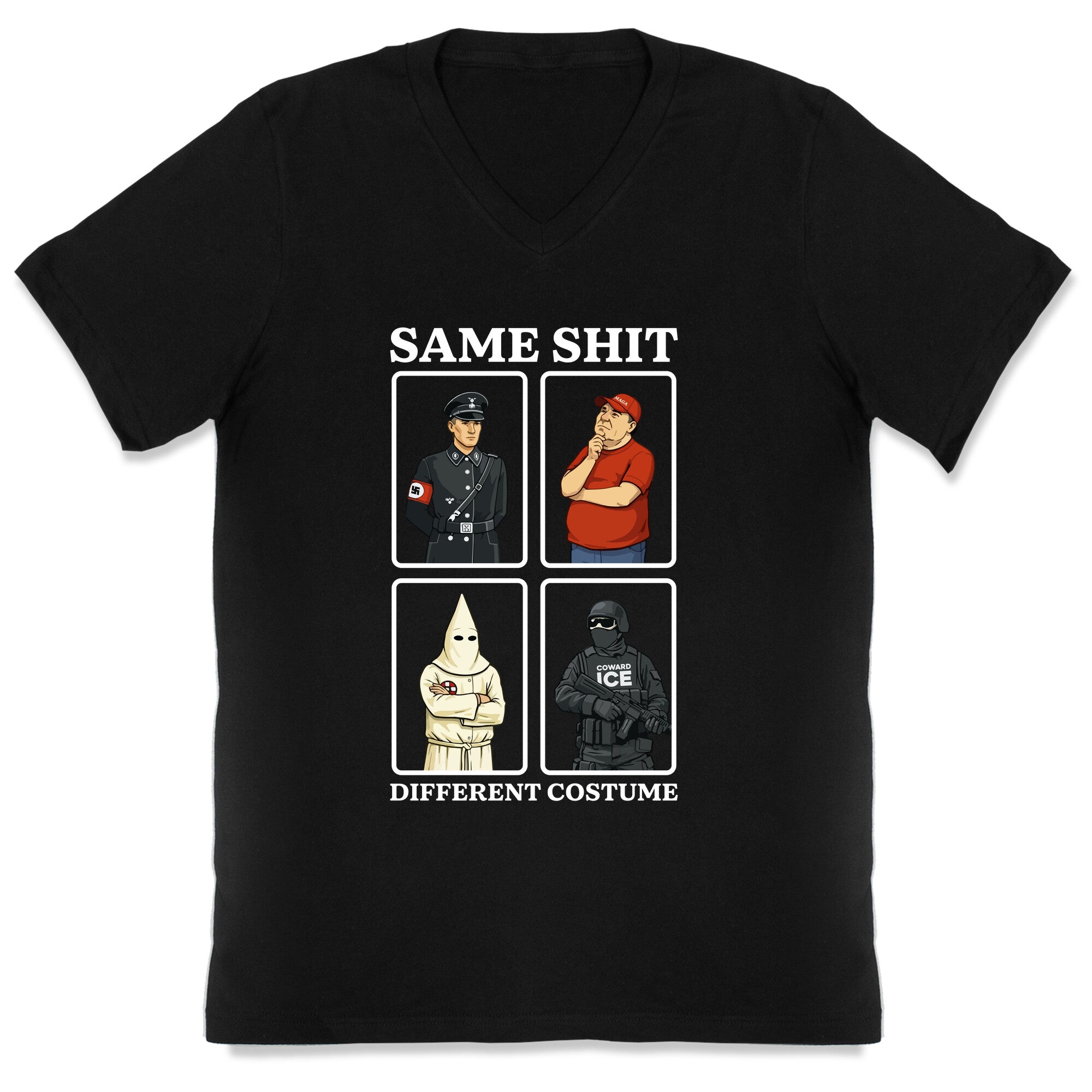 Same Shit Different Costume V-Neck - Adult & Kids T-Shirts, Sweatshirts & Hoodies apparel design preview 1