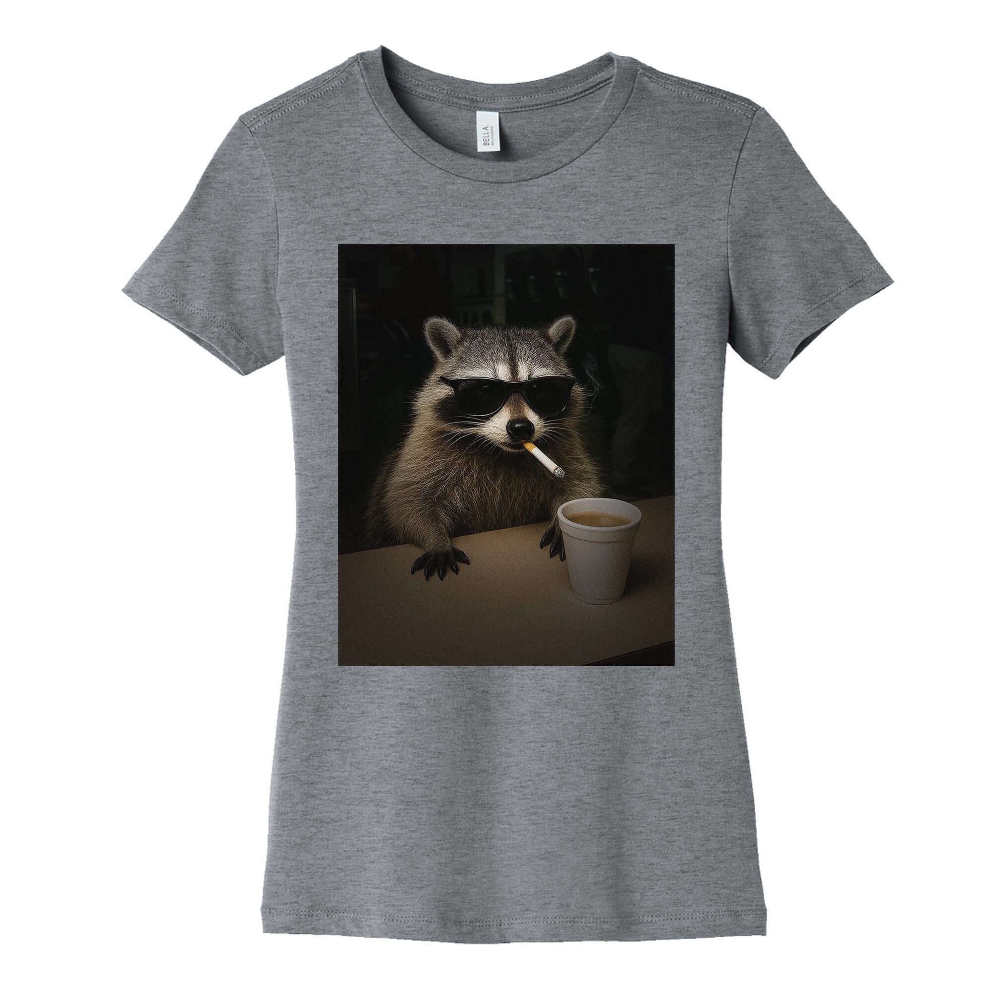 Coffee Raccoon Womens Cotton - Adult & Kids T-Shirts, Sweatshirts & Hoodies apparel design preview 1