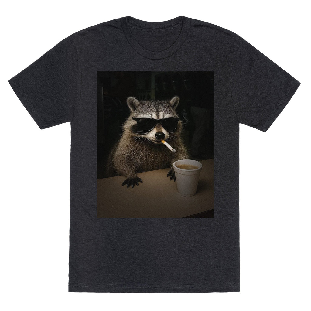 Coffee Raccoon Unisex Triblend - Adult & Kids T-Shirts, Sweatshirts & Hoodies apparel design preview 1