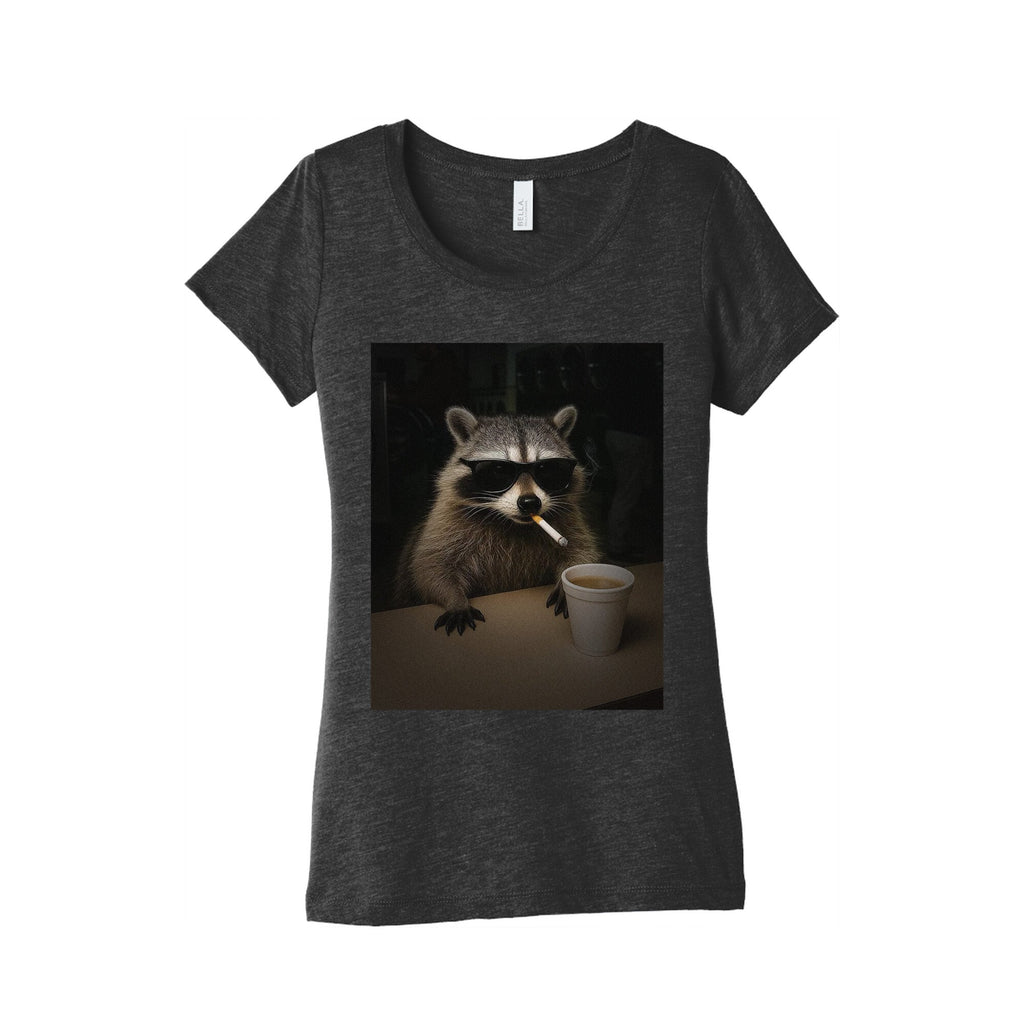Coffee Raccoon Womens Triblend - Adult & Kids T-Shirts, Sweatshirts & Hoodies apparel design preview 1