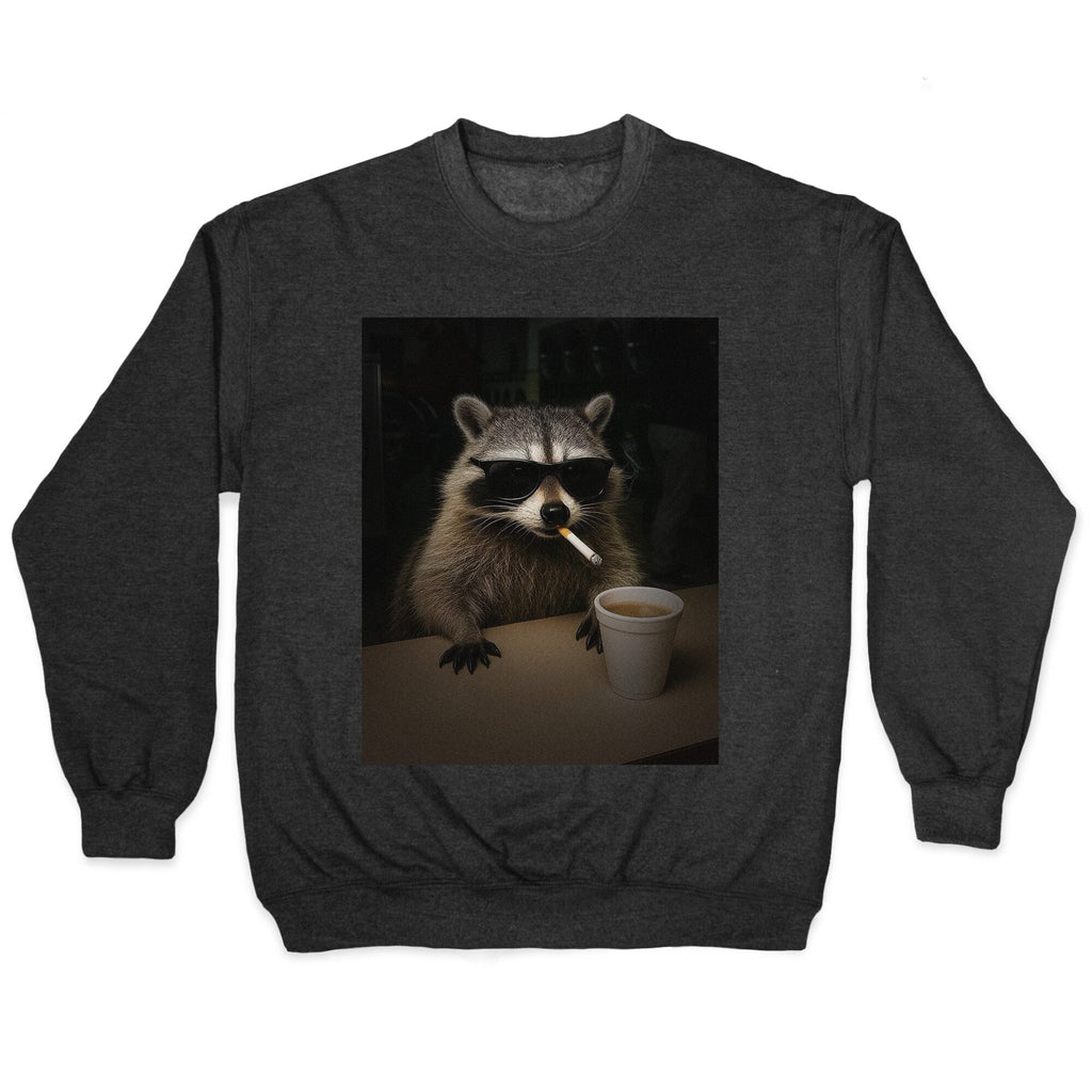 Coffee Raccoon Crewneck - Adult & Kids T-Shirts, Sweatshirts & Hoodies apparel design preview 1