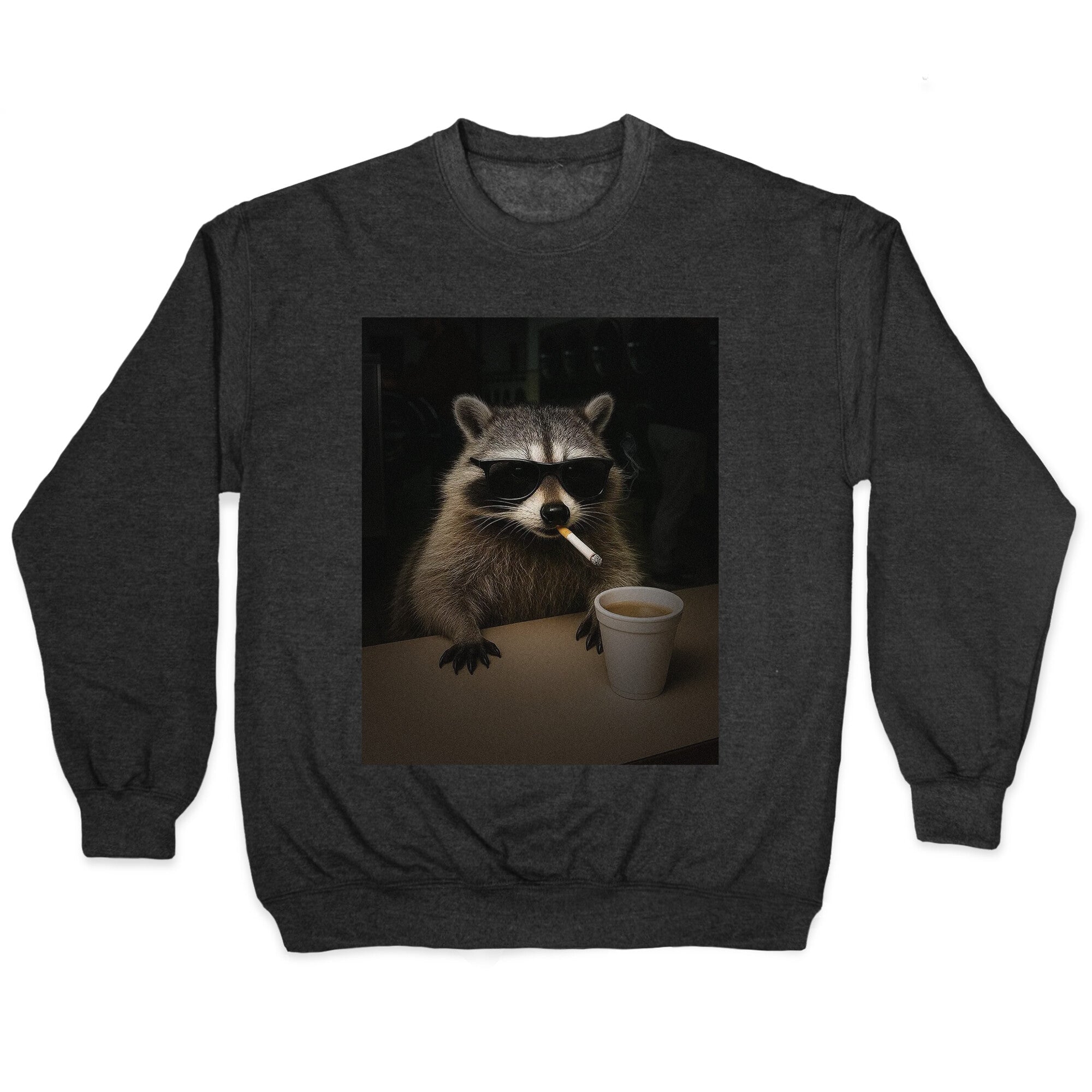 Coffee Raccoon Crewneck - Adult & Kids T-Shirts, Sweatshirts & Hoodies apparel design preview 1