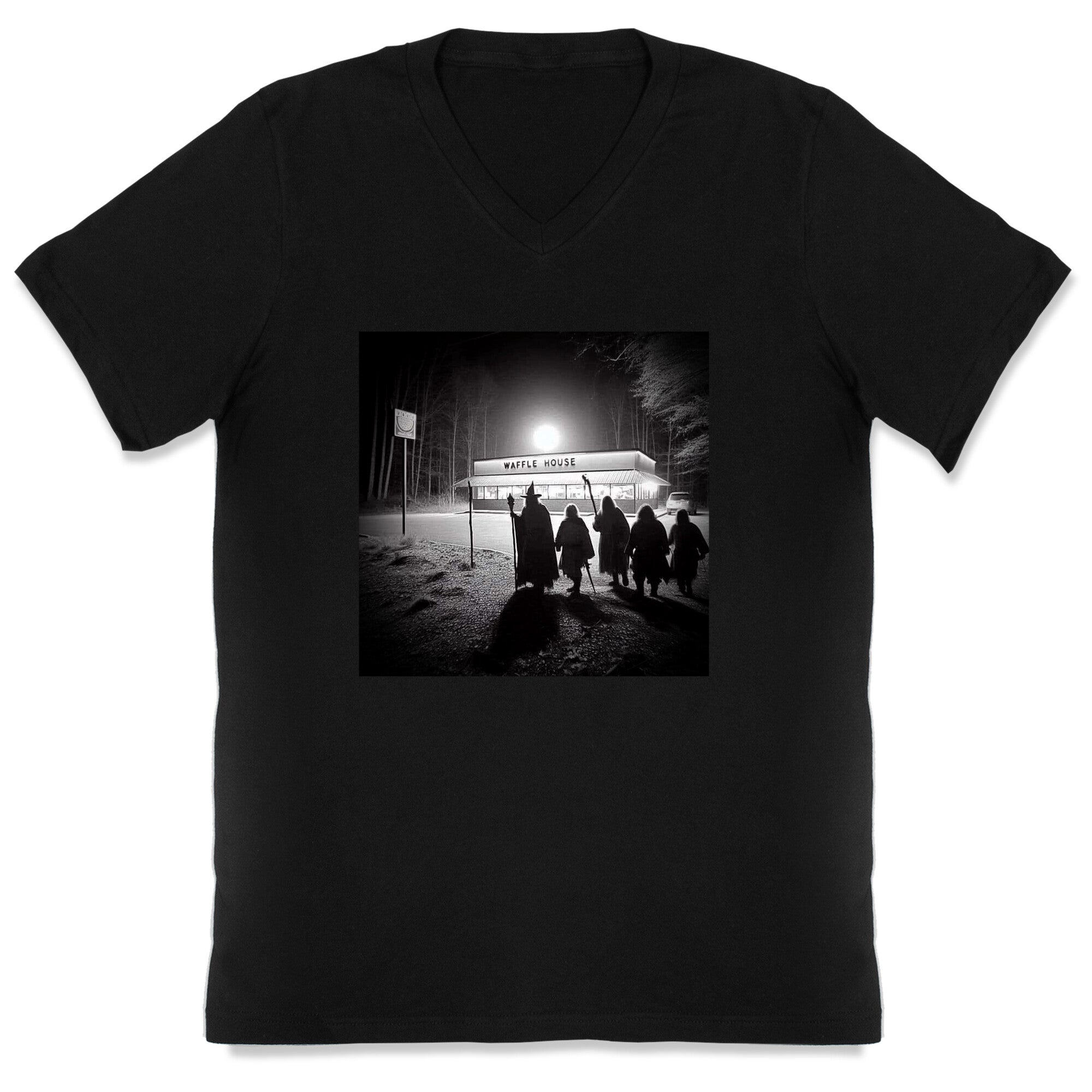 Fellowship Of The Waffle House V-Neck - Adult & Kids T-Shirts, Sweatshirts & Hoodies apparel design preview 1