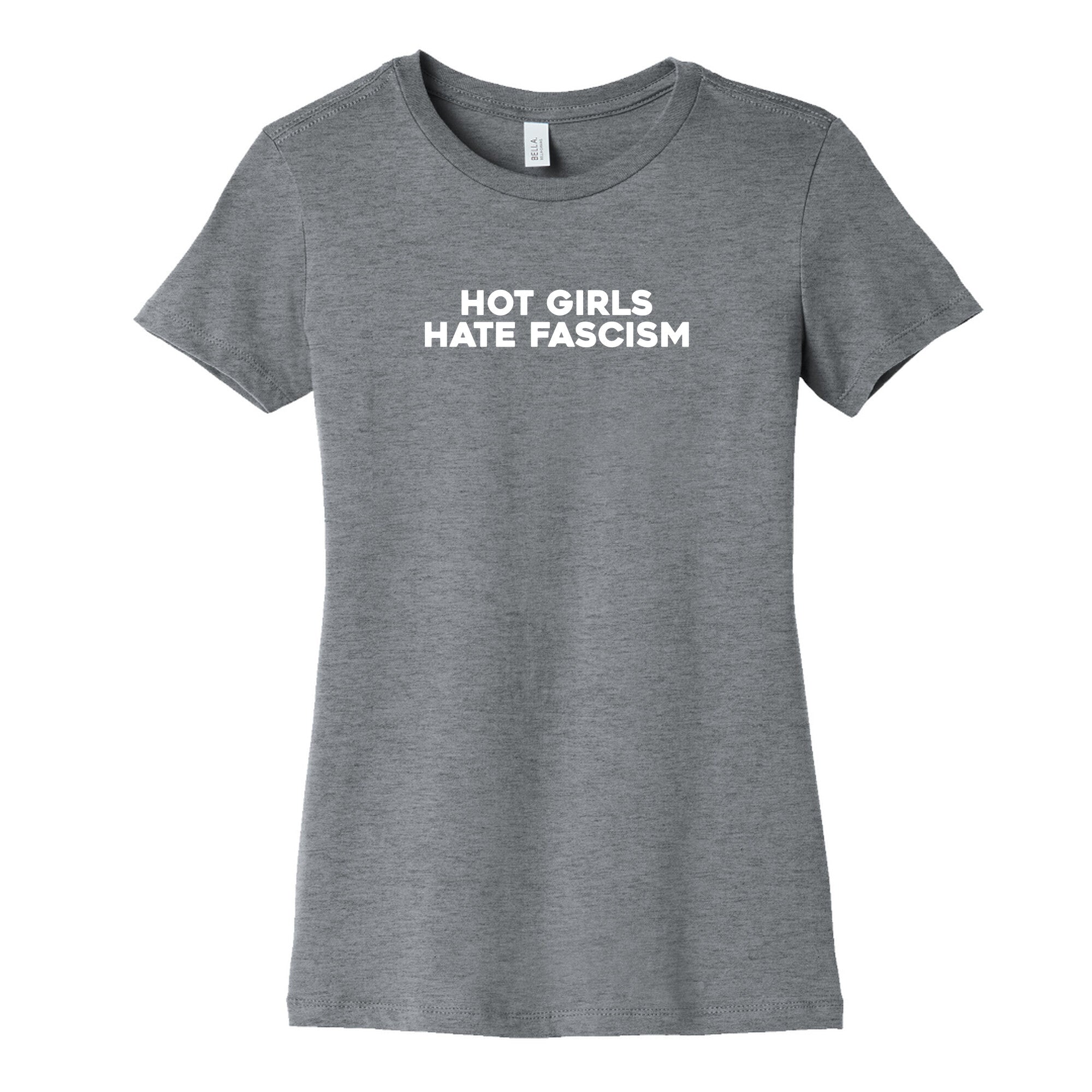 Hot Girls Hate Fascism Womens Cotton - Adult & Kids T-Shirts, Sweatshirts & Hoodies apparel design preview 1